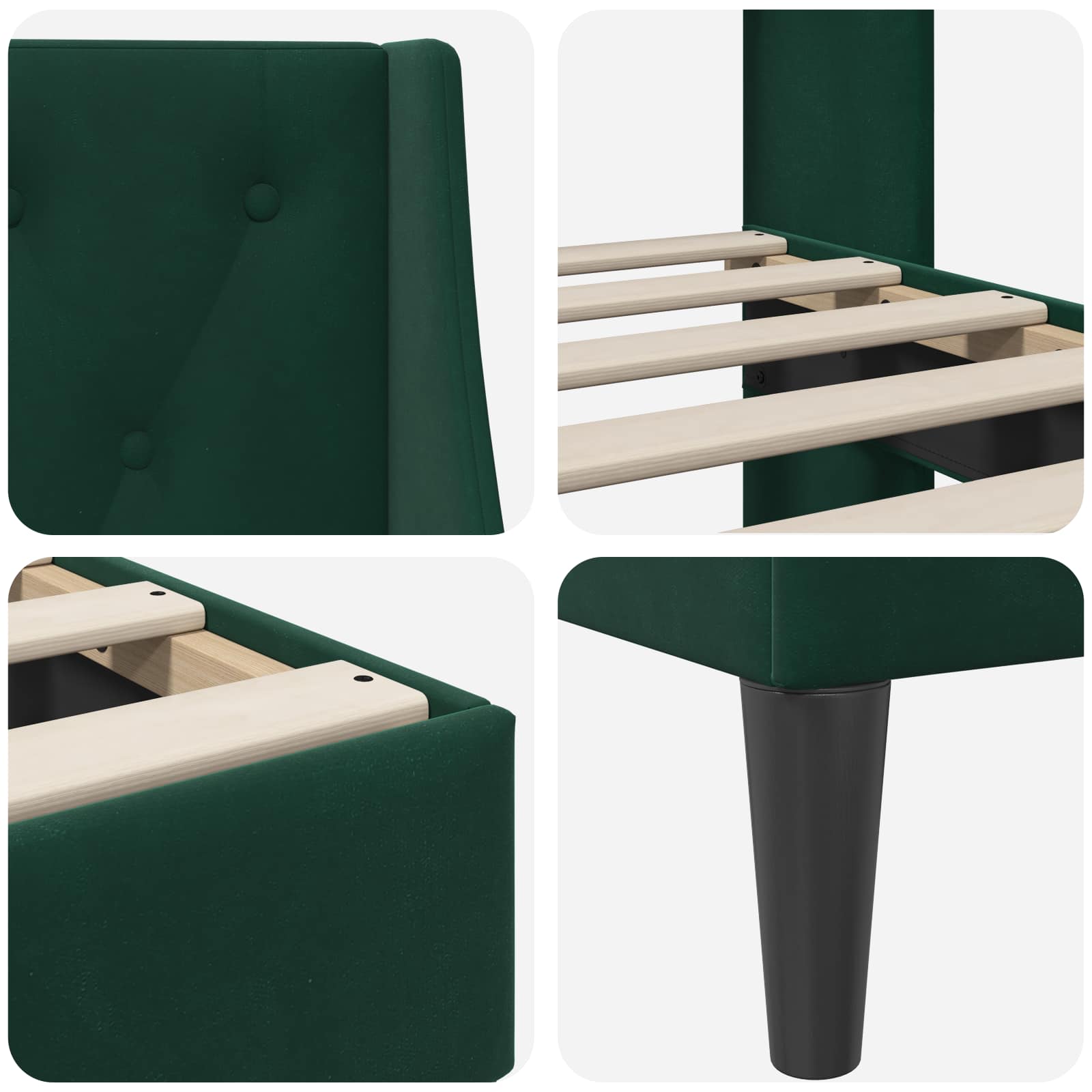 Bedframe met hoofdeinde Donkergroen 90 x 190 cm Fluweel is nu te koop bij PeponiXL, paradijselijk wonen!