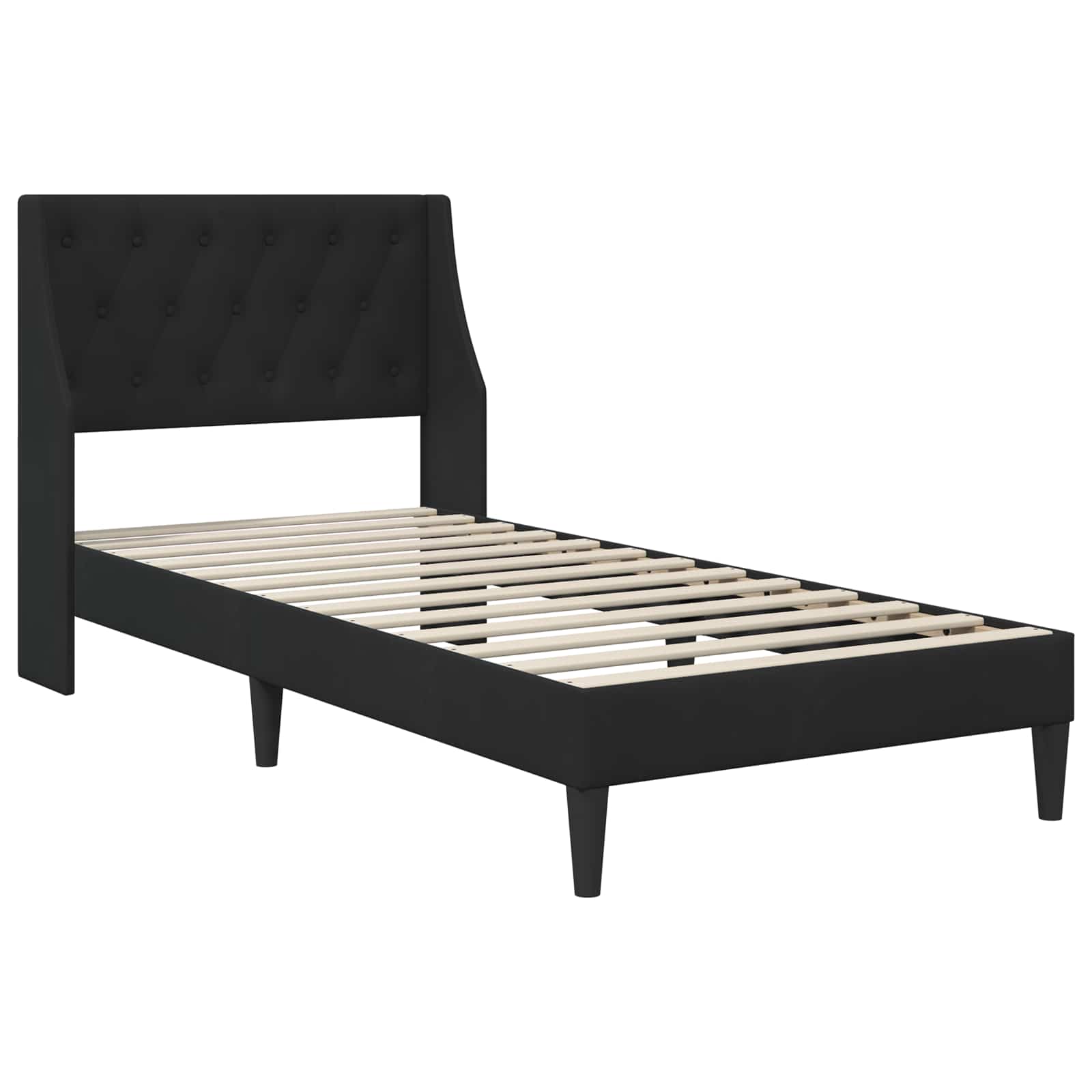 Bedframe met hoofdeinde Zwart 90 x 190 cm Fluweel is nu te koop bij PeponiXL, paradijselijk wonen!
