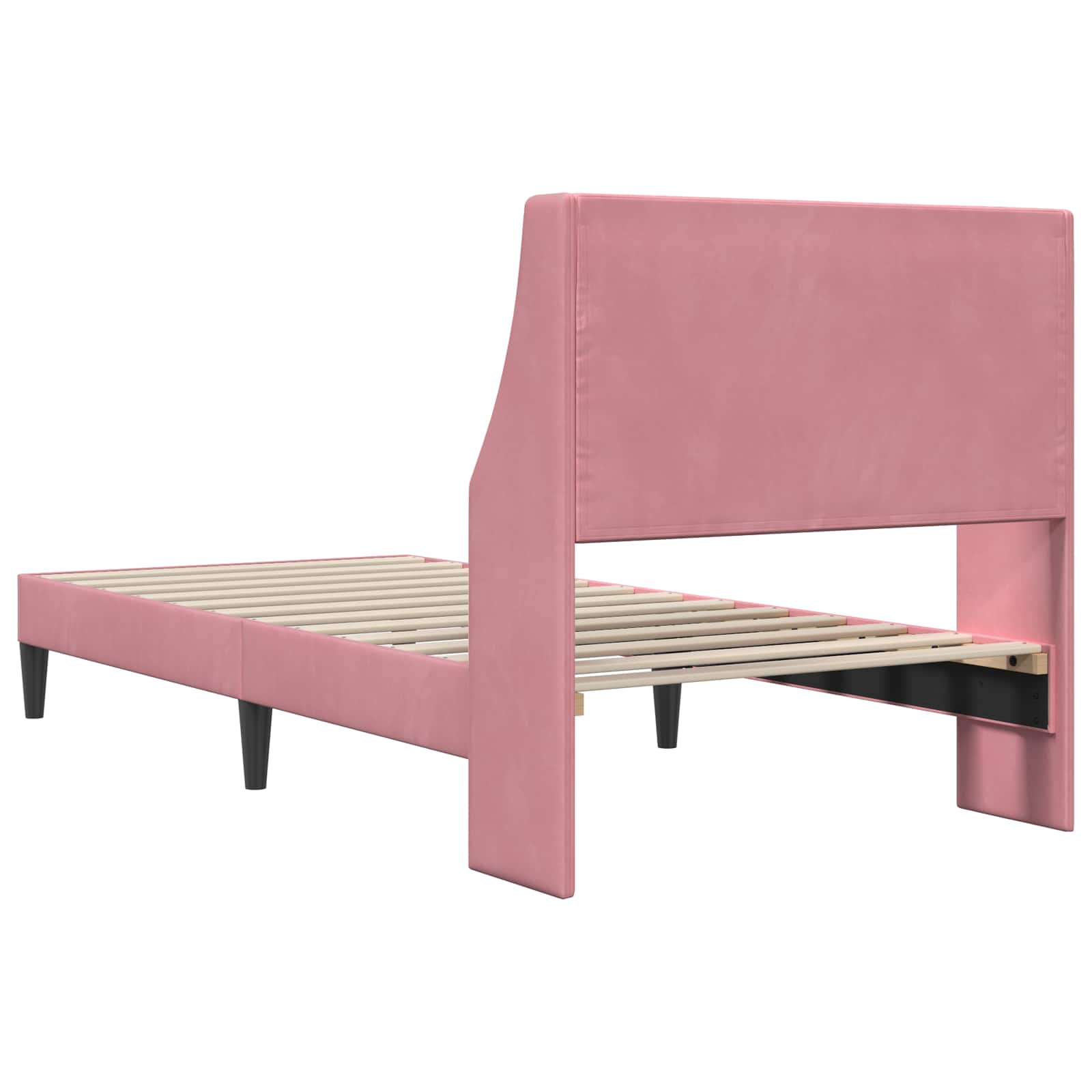 Bedframe met hoofdeinde Roze 90 x 200 cm Fluweel is nu te koop bij PeponiXL, paradijselijk wonen!
