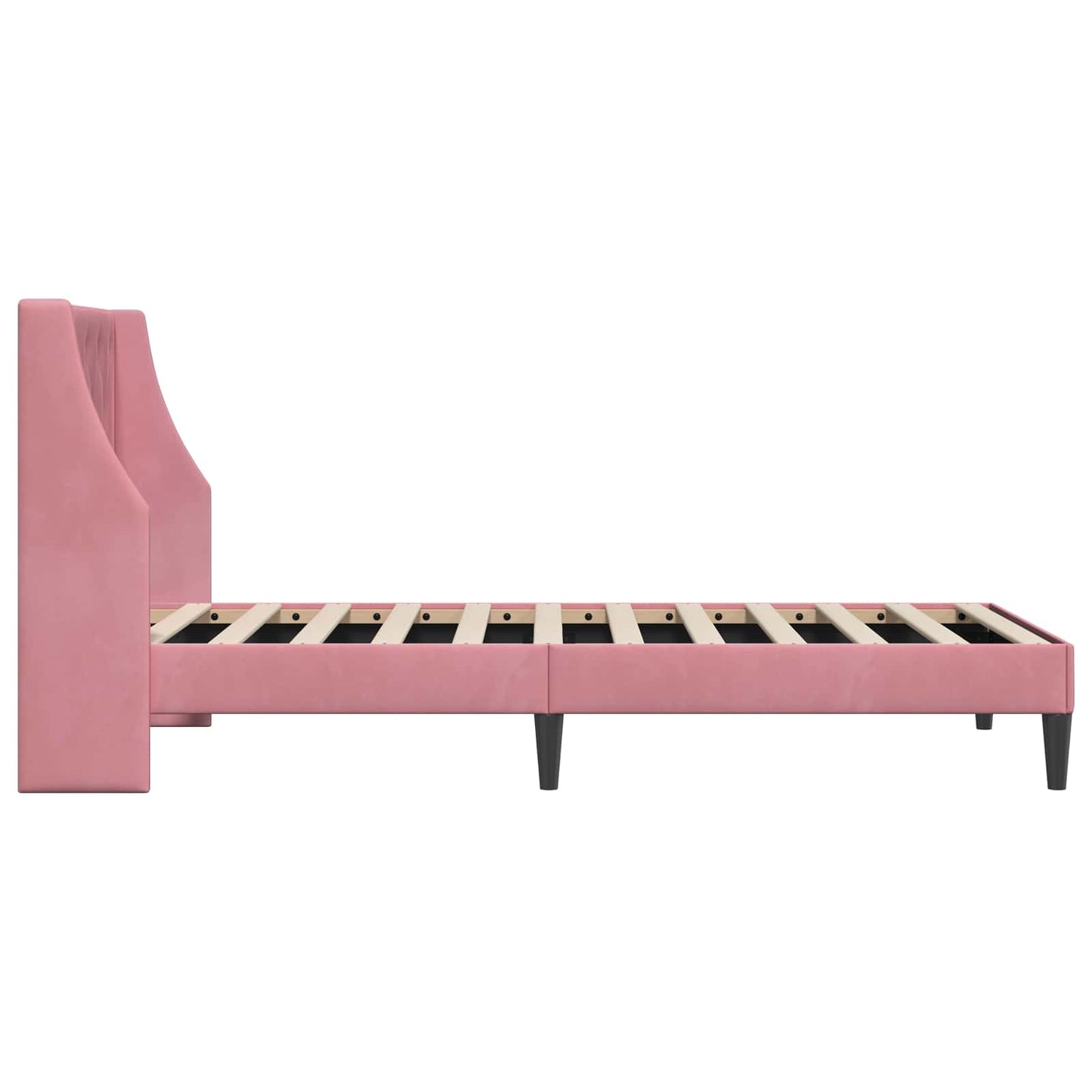 Bedframe met hoofdeinde Roze 90 x 200 cm Fluweel is nu te koop bij PeponiXL, paradijselijk wonen!