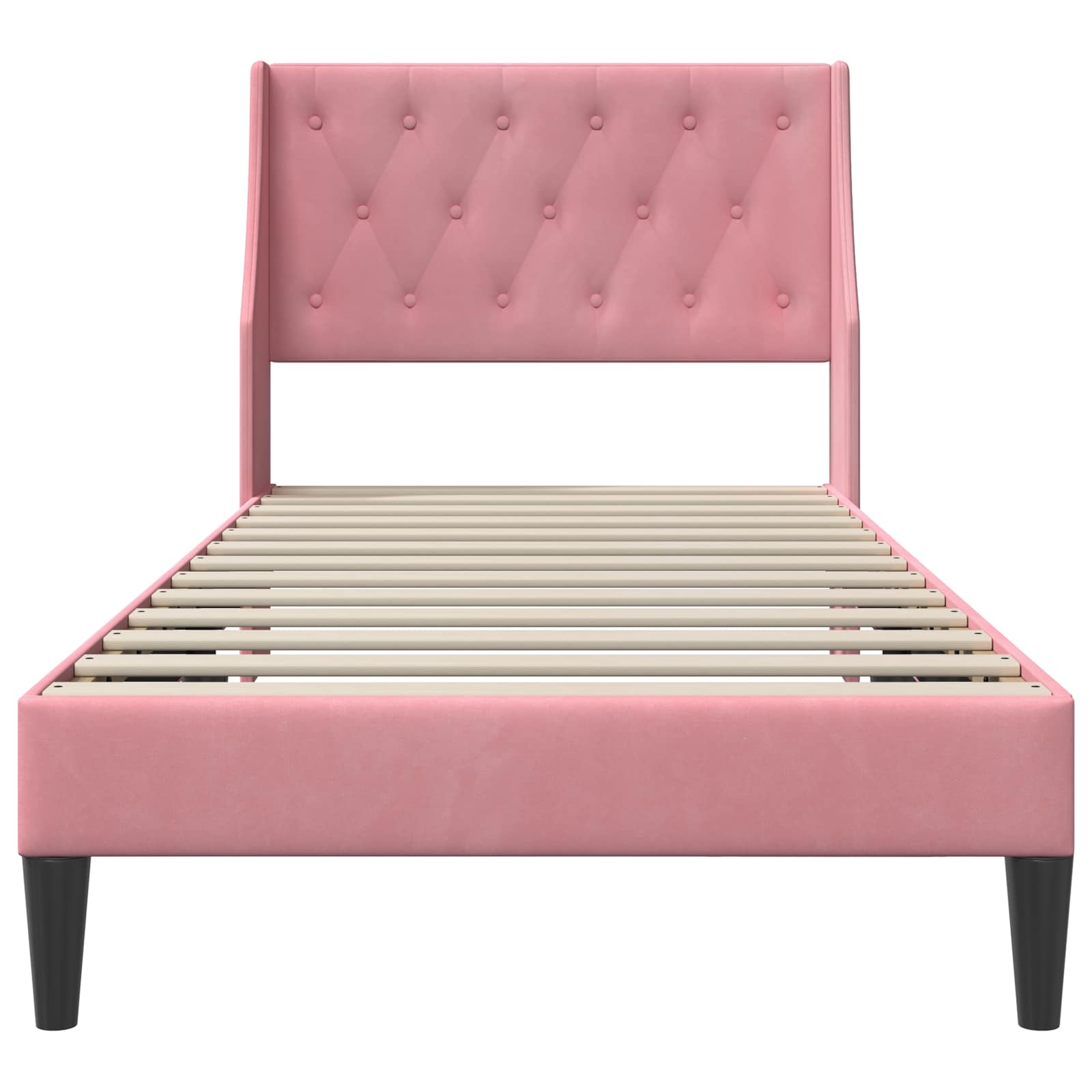 Bedframe met hoofdeinde Roze 100 x 200 cm Fluweel is nu te koop bij PeponiXL, paradijselijk wonen!