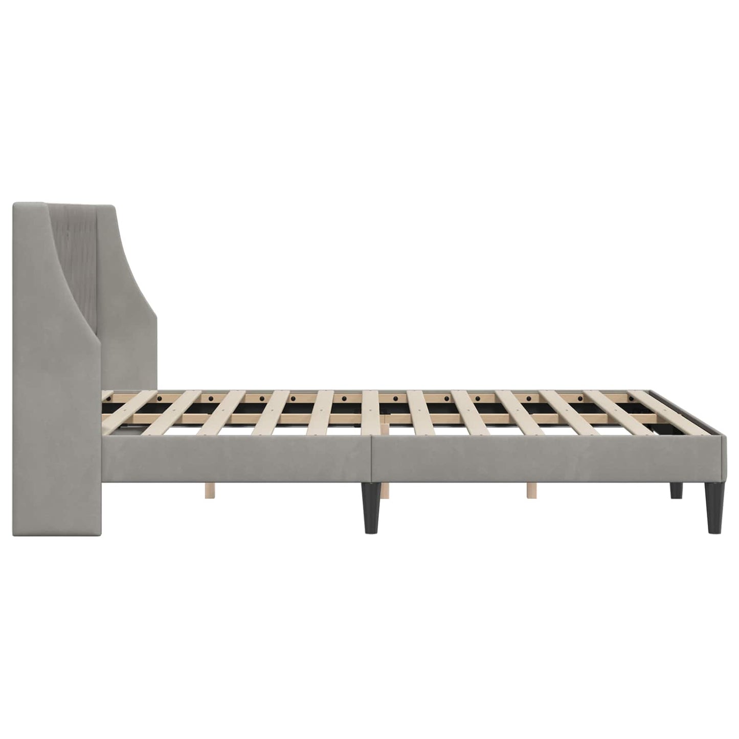 Bedframe met hoofdeinde Lichtgrijs 120 x 190 cm Fluweel is nu te koop bij PeponiXL, paradijselijk wonen!