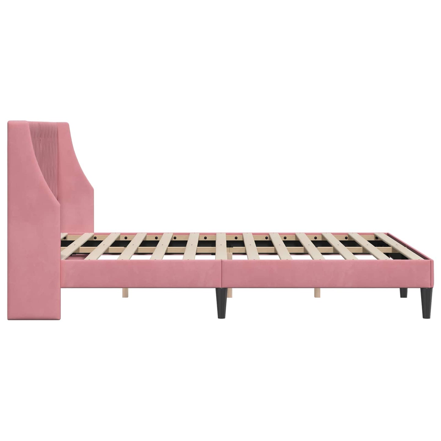 Bedframe met hoofdeinde Roze 120 x 190 cm Fluweel is nu te koop bij PeponiXL, paradijselijk wonen!