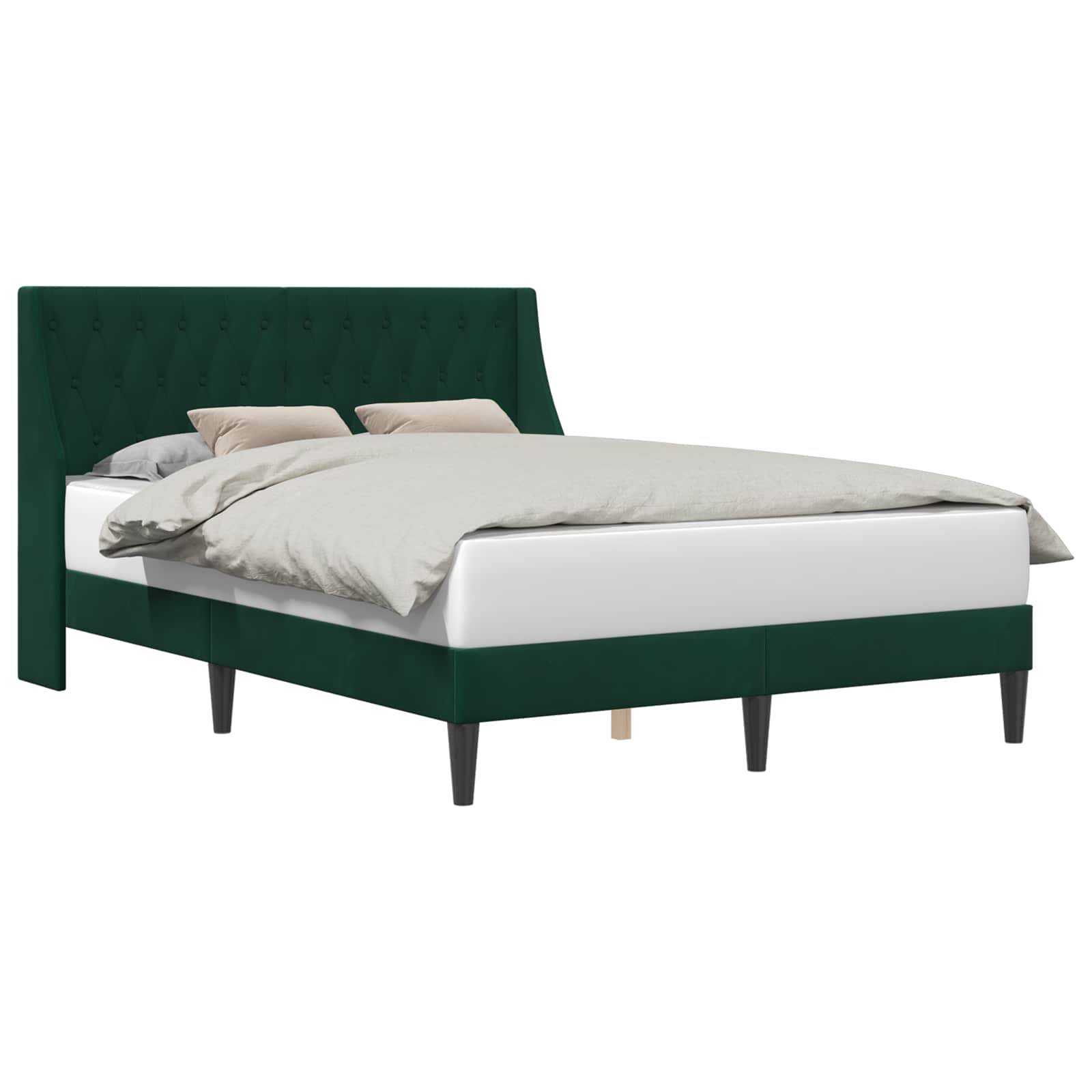 Bedframe met hoofdeinde Donkergroen 120 x 200 cm Fluweel is nu te koop bij PeponiXL, paradijselijk wonen!