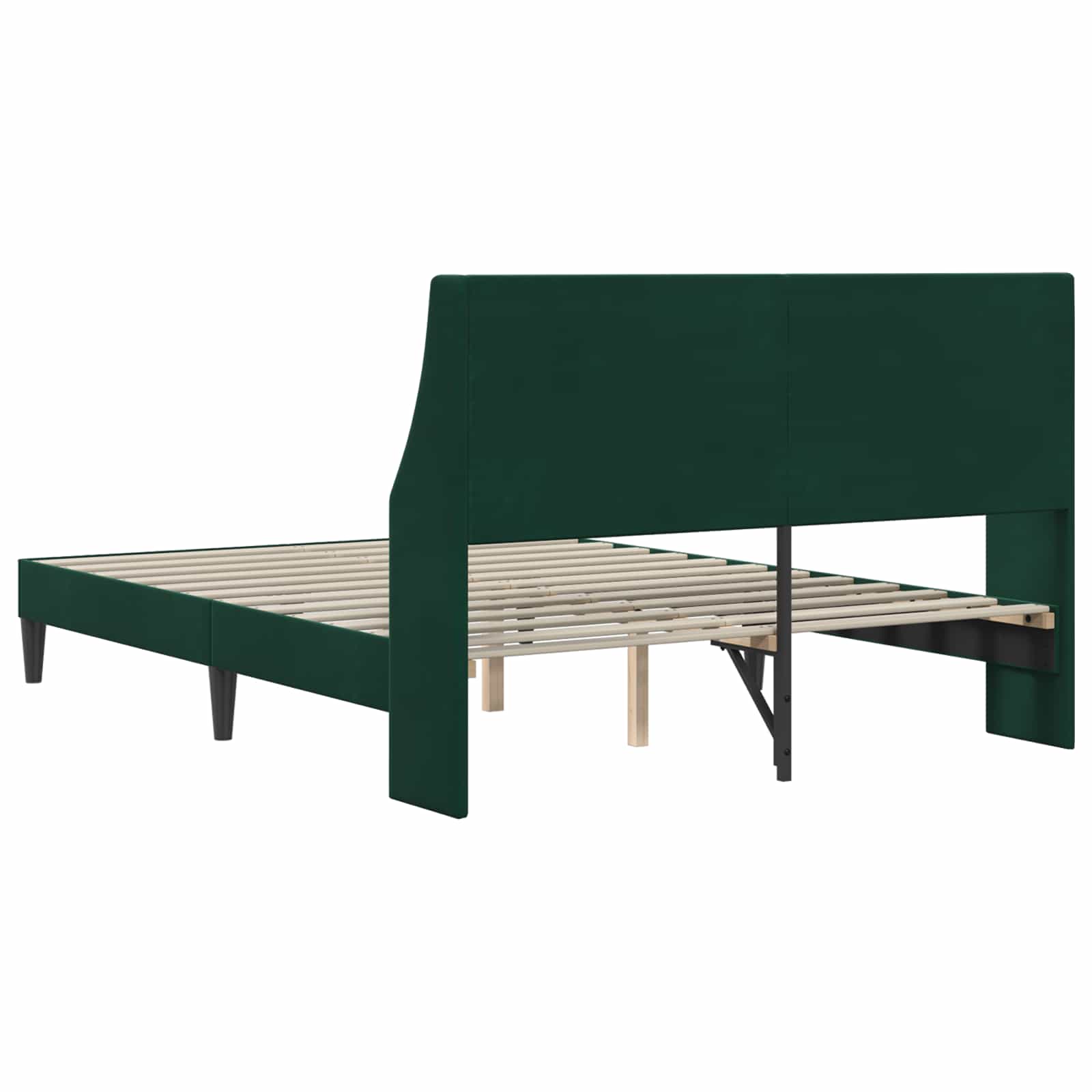 Bedframe met hoofdeinde Donkergroen 120 x 200 cm Fluweel is nu te koop bij PeponiXL, paradijselijk wonen!