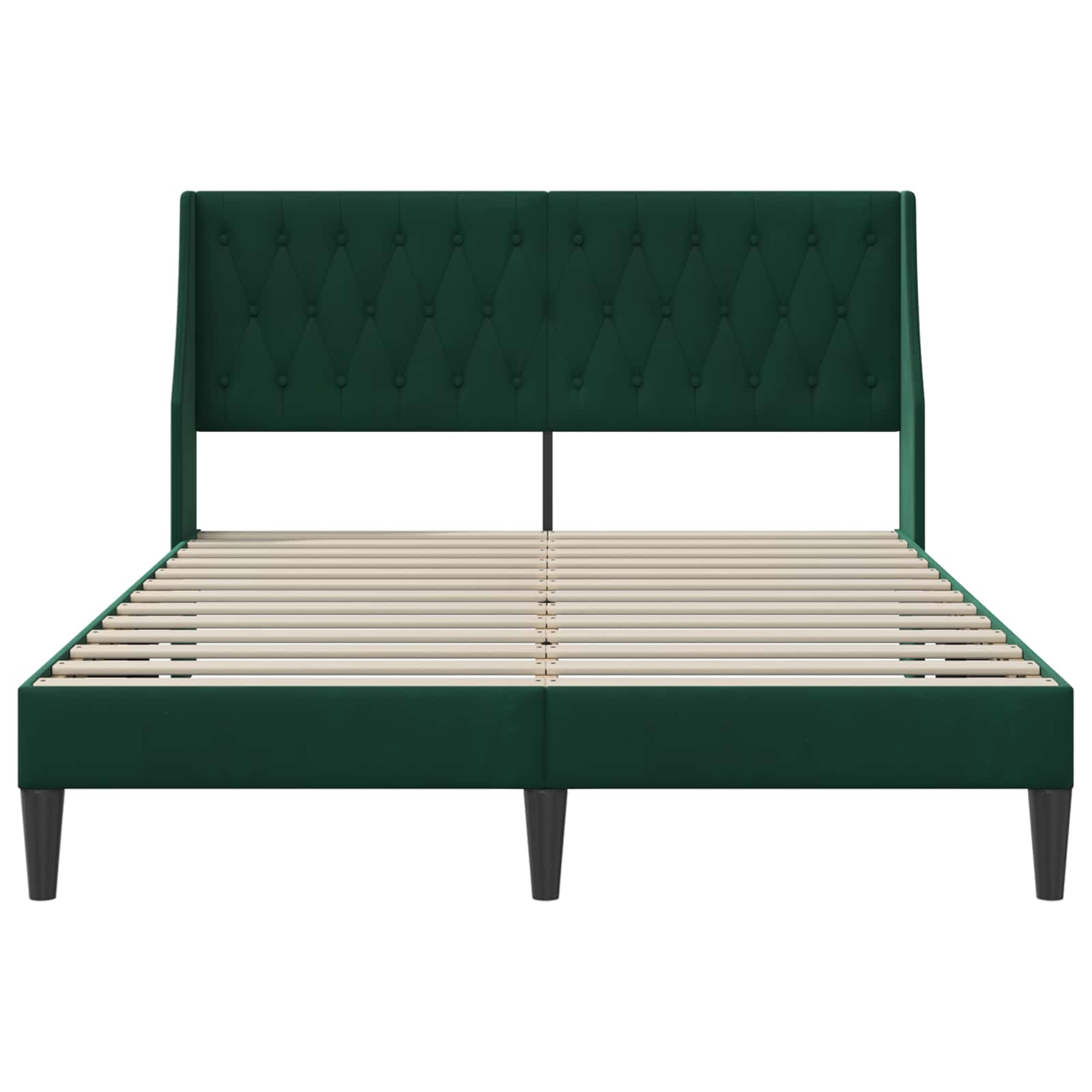 Bedframe met hoofdeinde Donkergroen 120 x 200 cm Fluweel is nu te koop bij PeponiXL, paradijselijk wonen!
