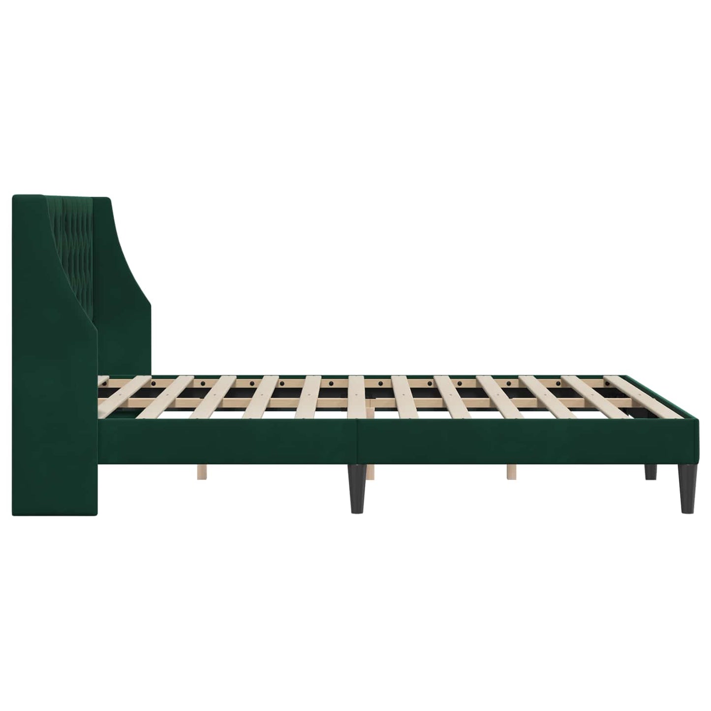 Bedframe met hoofdeinde Donkergroen 120 x 200 cm Fluweel is nu te koop bij PeponiXL, paradijselijk wonen!