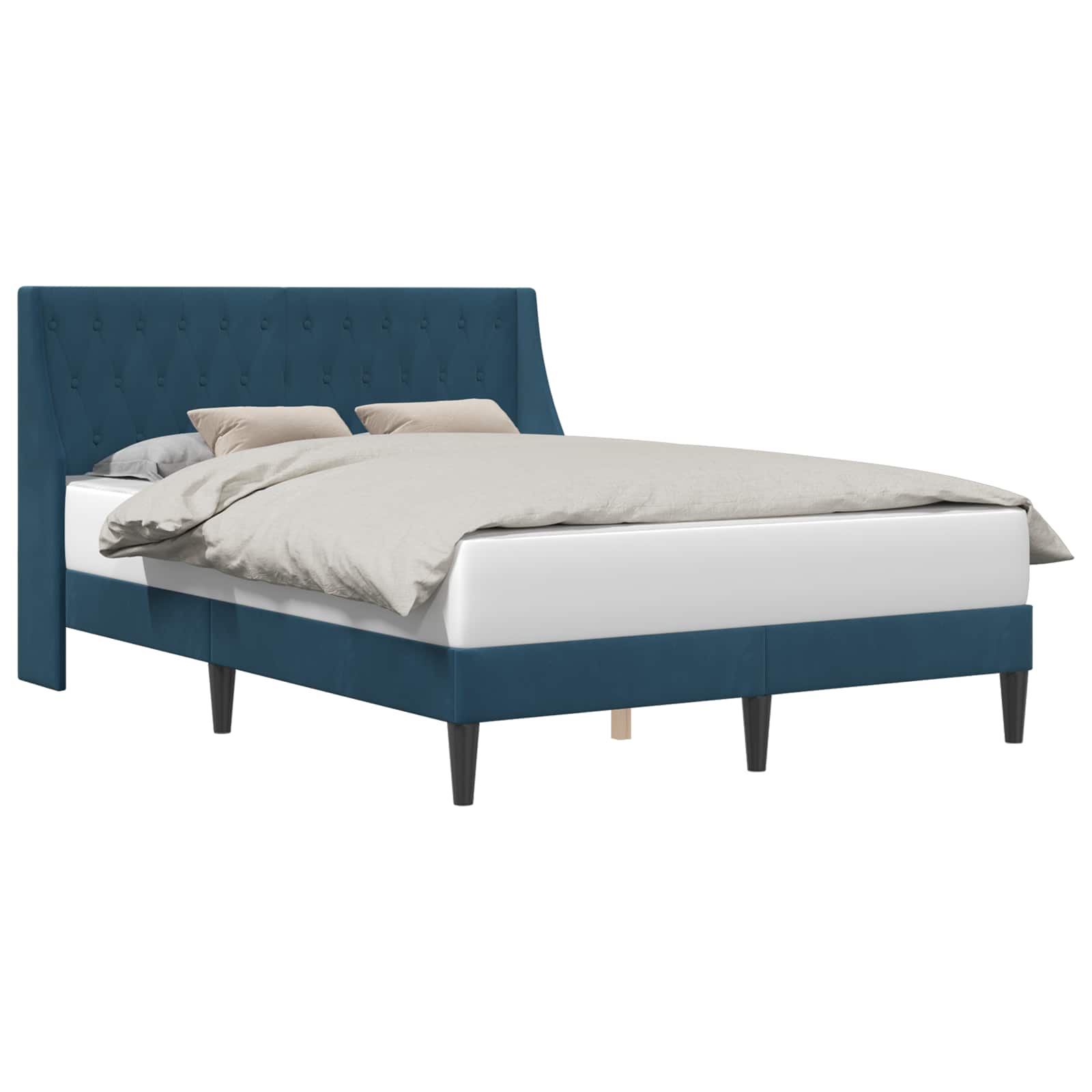 Bedframe met hoofdeinde Blauw 120 x 200 cm Fluweel is nu te koop bij PeponiXL, paradijselijk wonen!