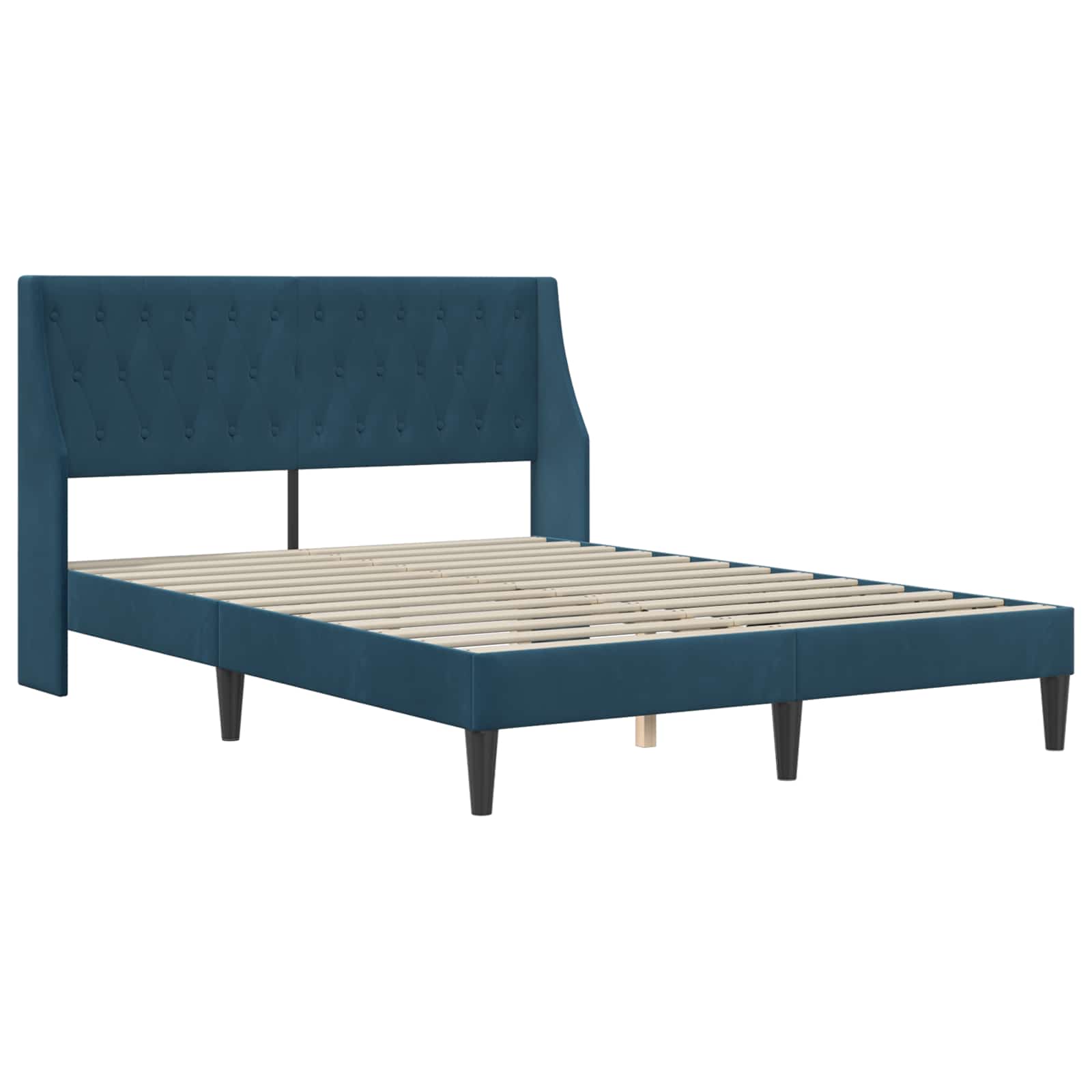 Bedframe met hoofdeinde Blauw 120 x 200 cm Fluweel is nu te koop bij PeponiXL, paradijselijk wonen!