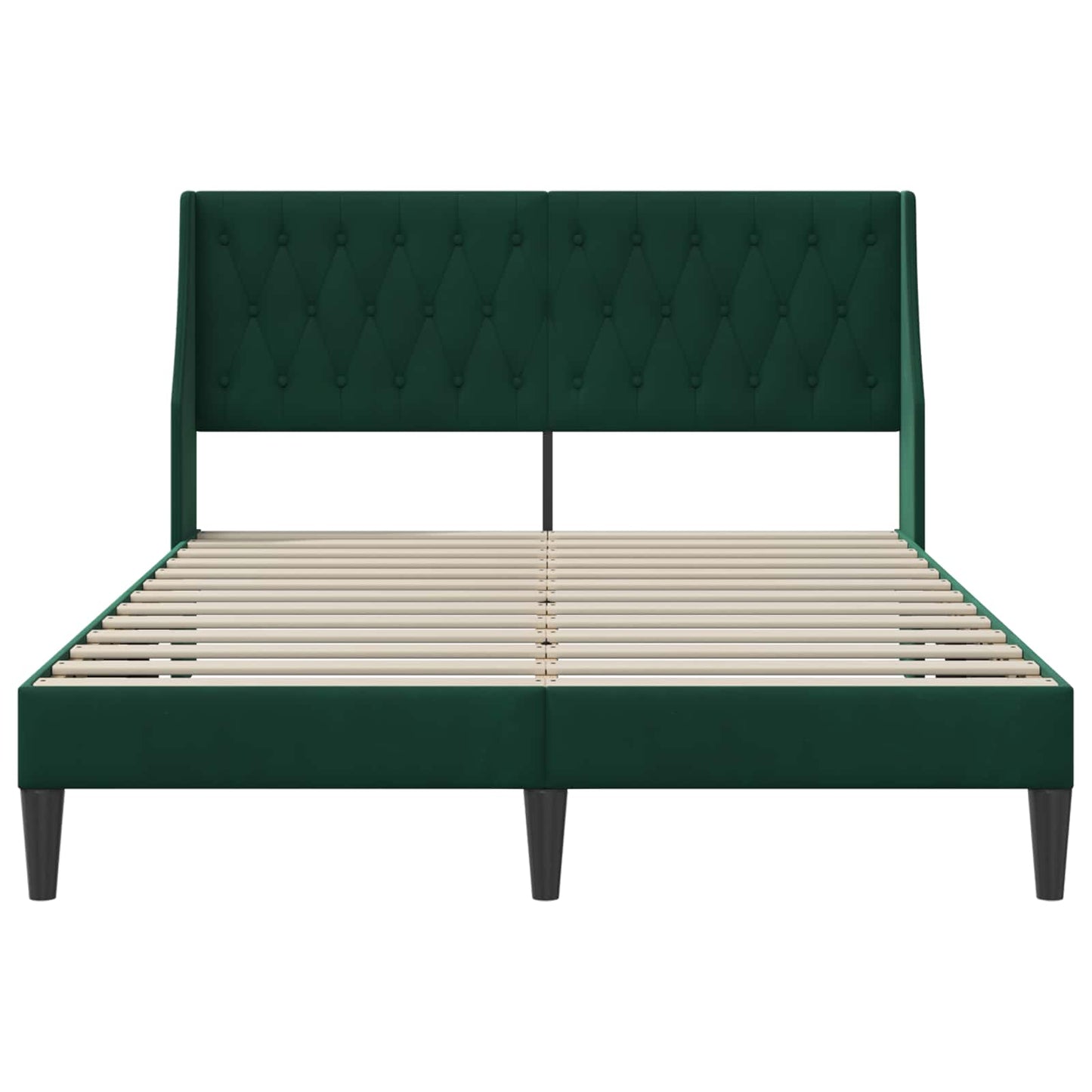 Bedframe met hoofdeinde Donkergroen 140 x 200 cm Fluweel is nu te koop bij PeponiXL, paradijselijk wonen!