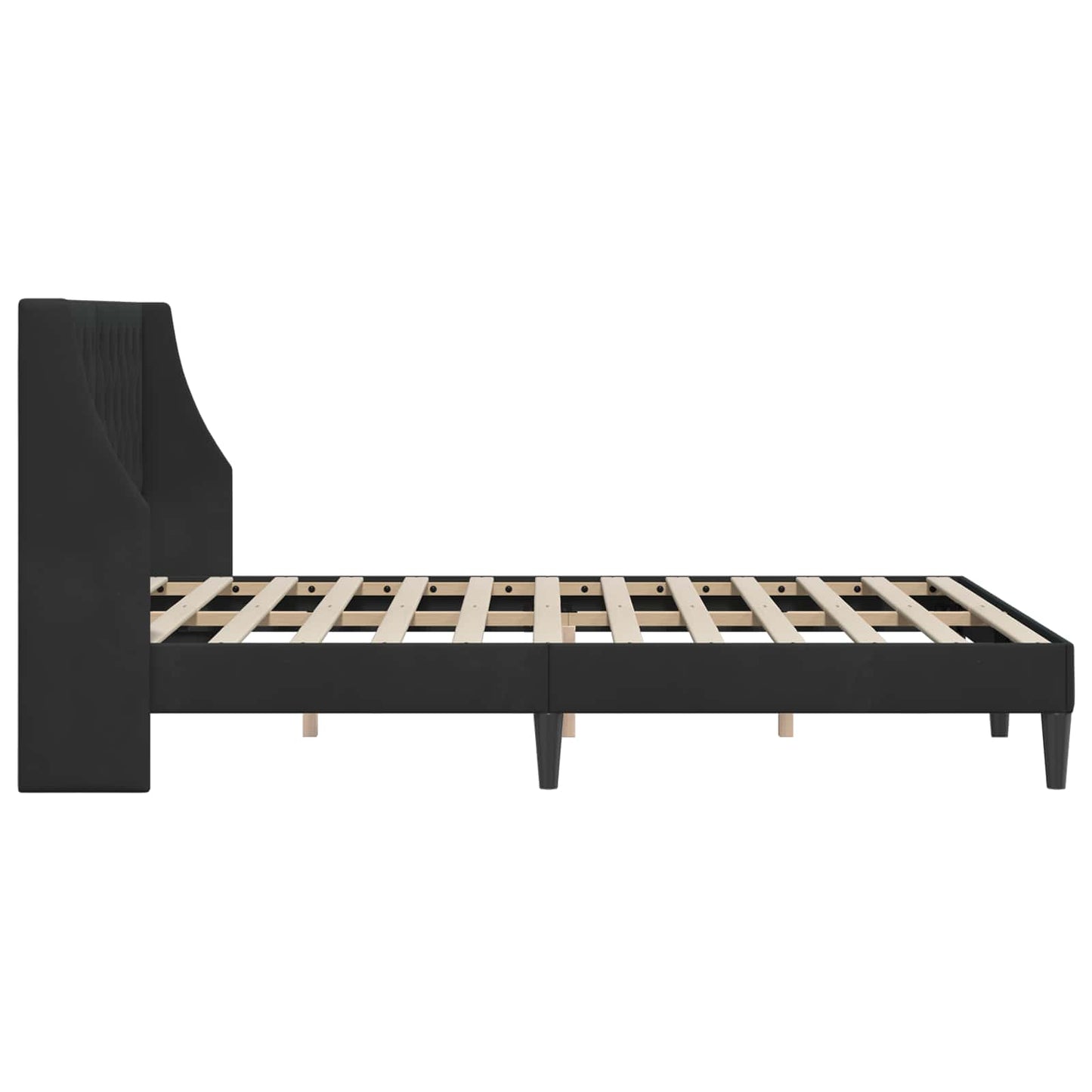 Bedframe met hoofdeinde Zwart 140 x 200 cm Fluweel is nu te koop bij PeponiXL, paradijselijk wonen!