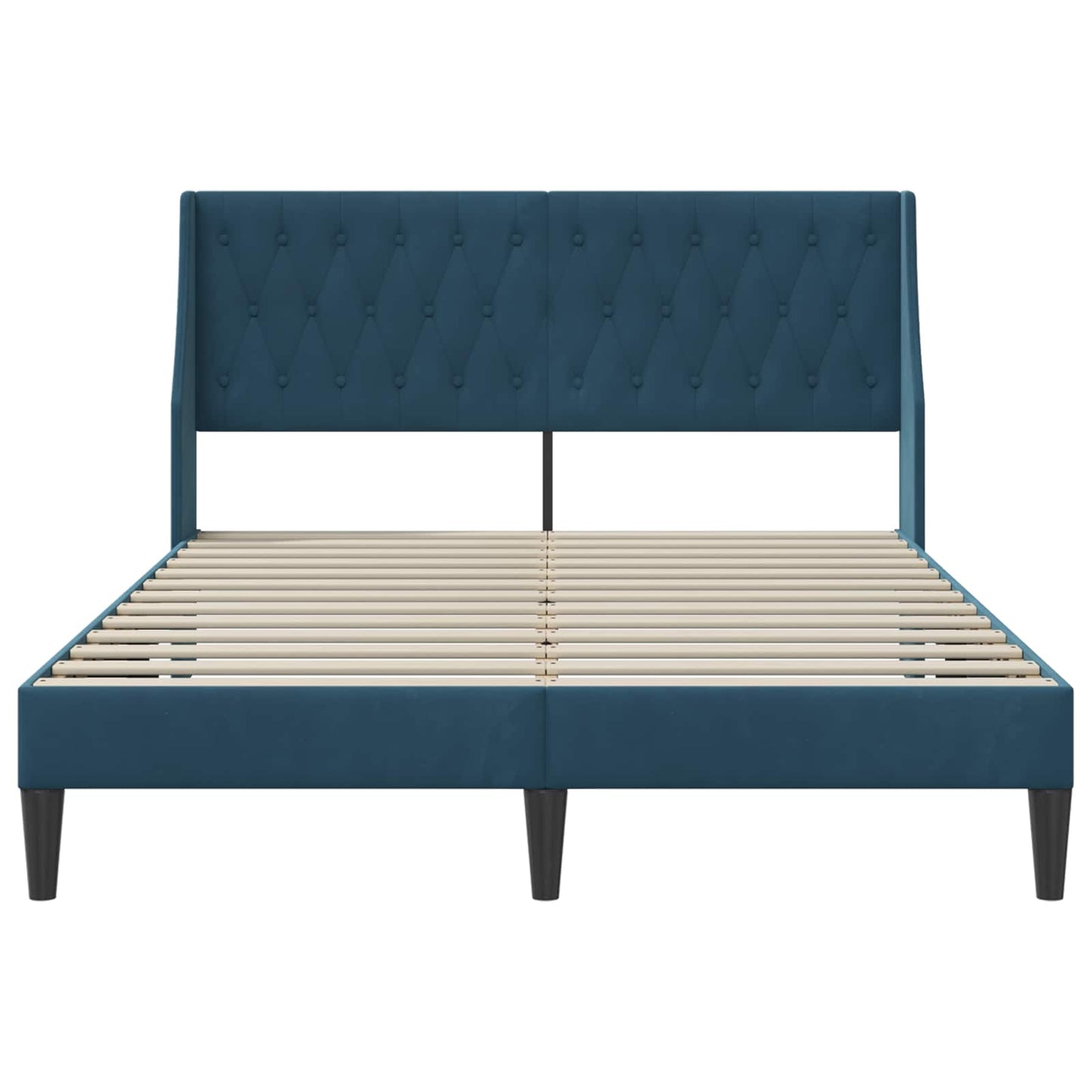 Bedframe met hoofdeinde Blauw 140 x 200 cm Fluweel is nu te koop bij PeponiXL, paradijselijk wonen!