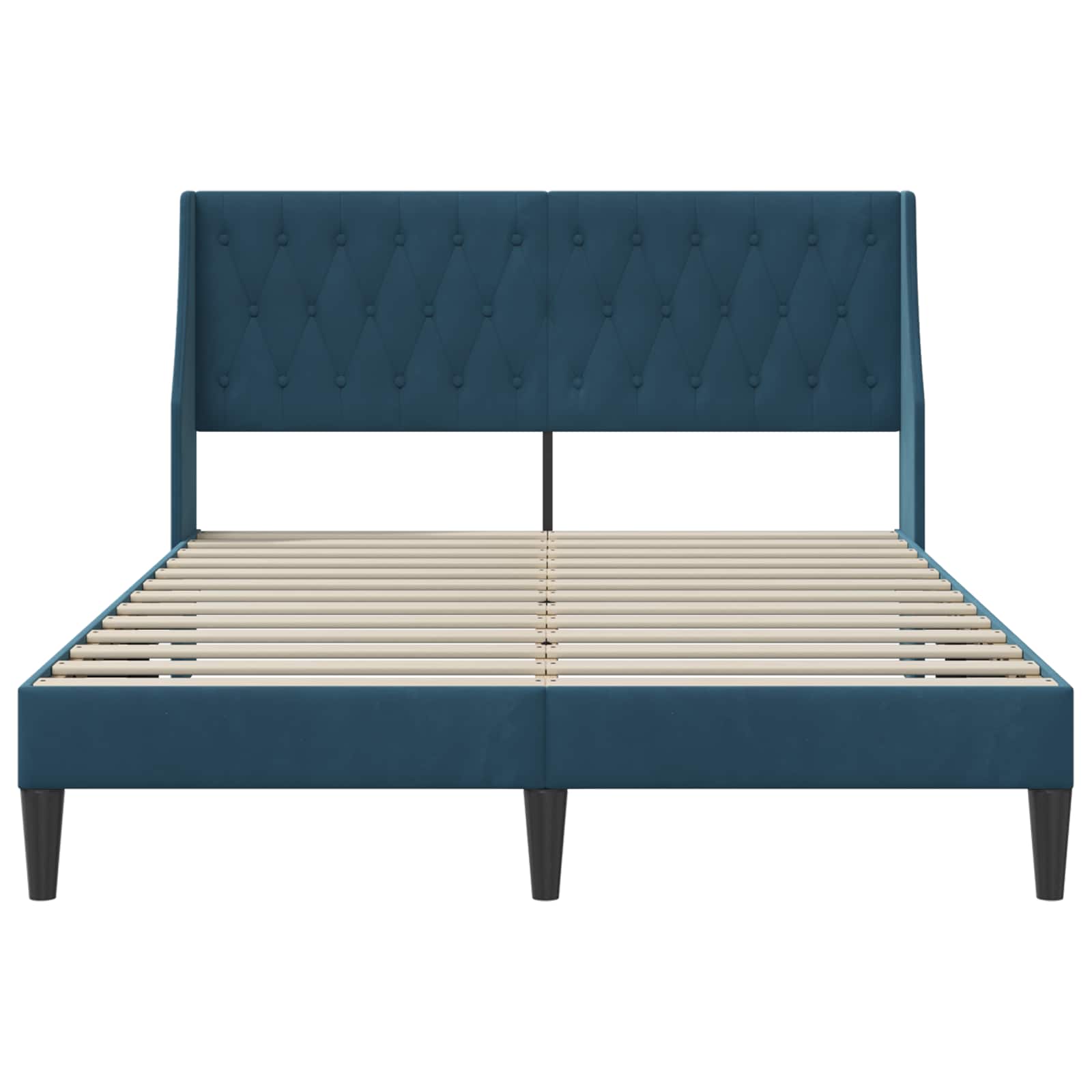 Bedframe met hoofdeinde Blauw 140 x 200 cm Fluweel is nu te koop bij PeponiXL, paradijselijk wonen!