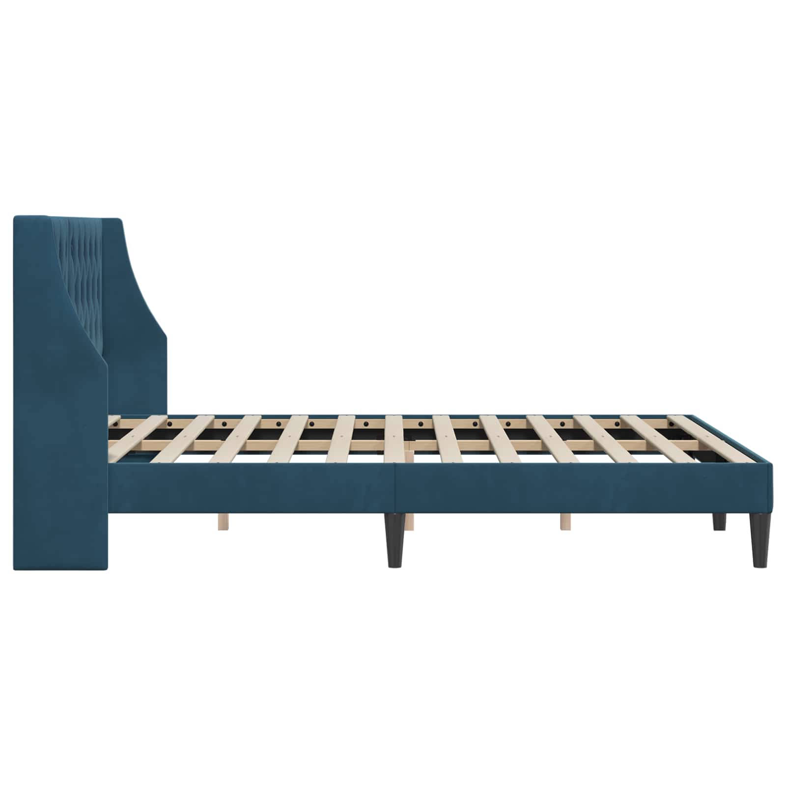 Bedframe met hoofdeinde Blauw 140 x 200 cm Fluweel is nu te koop bij PeponiXL, paradijselijk wonen!