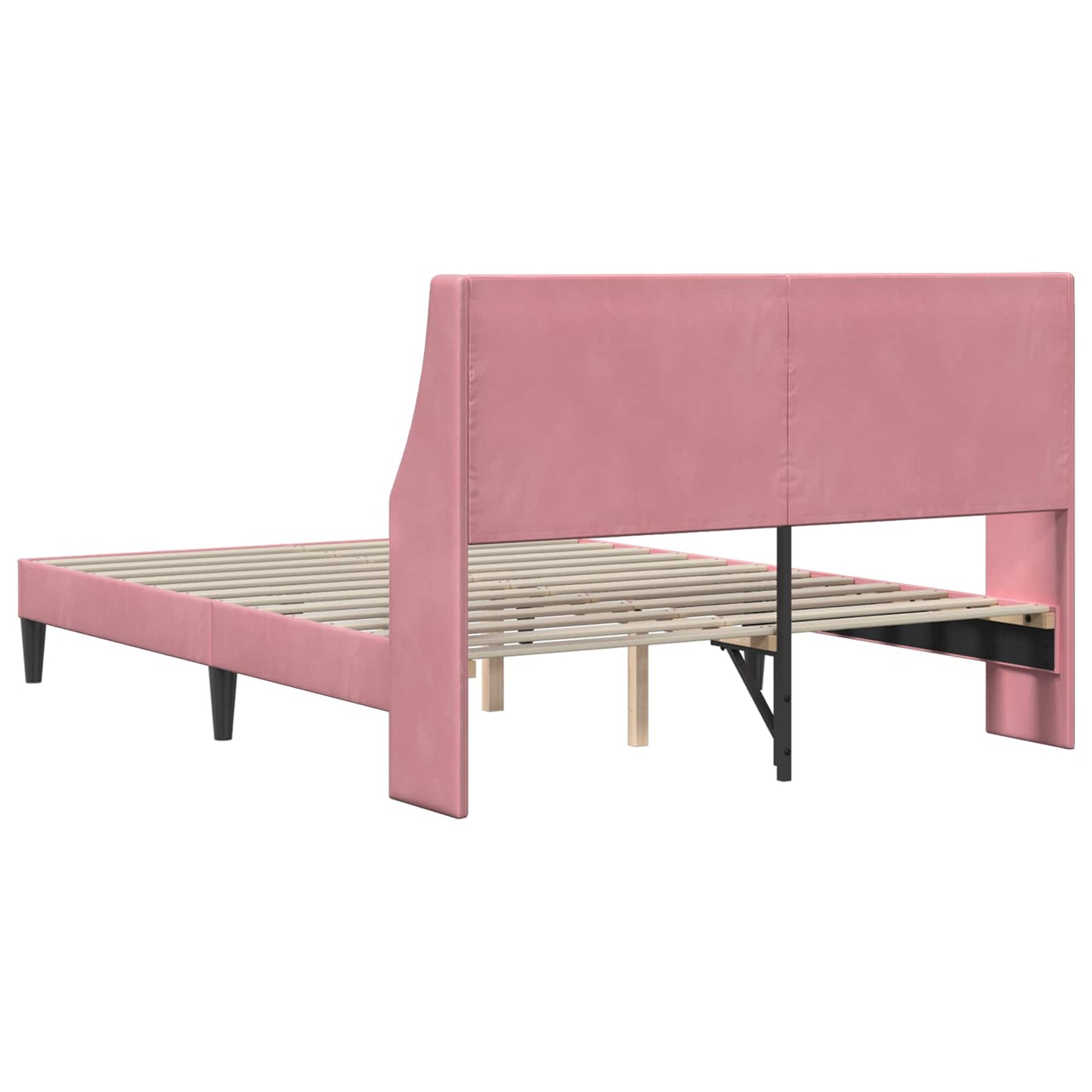 Bedframe met hoofdeinde Roze 160 x 200 cm Fluweel is nu te koop bij PeponiXL, paradijselijk wonen!