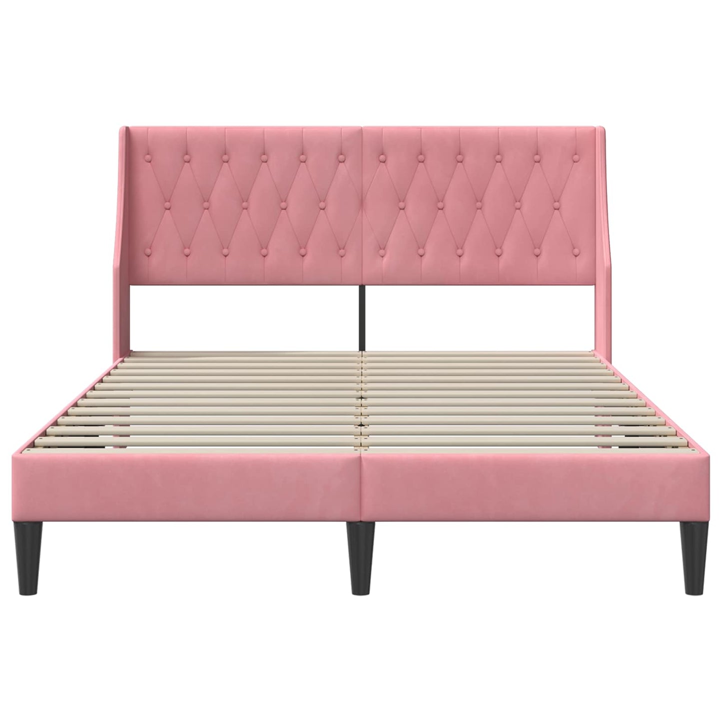 Bedframe met hoofdeinde Roze 160 x 200 cm Fluweel is nu te koop bij PeponiXL, paradijselijk wonen!