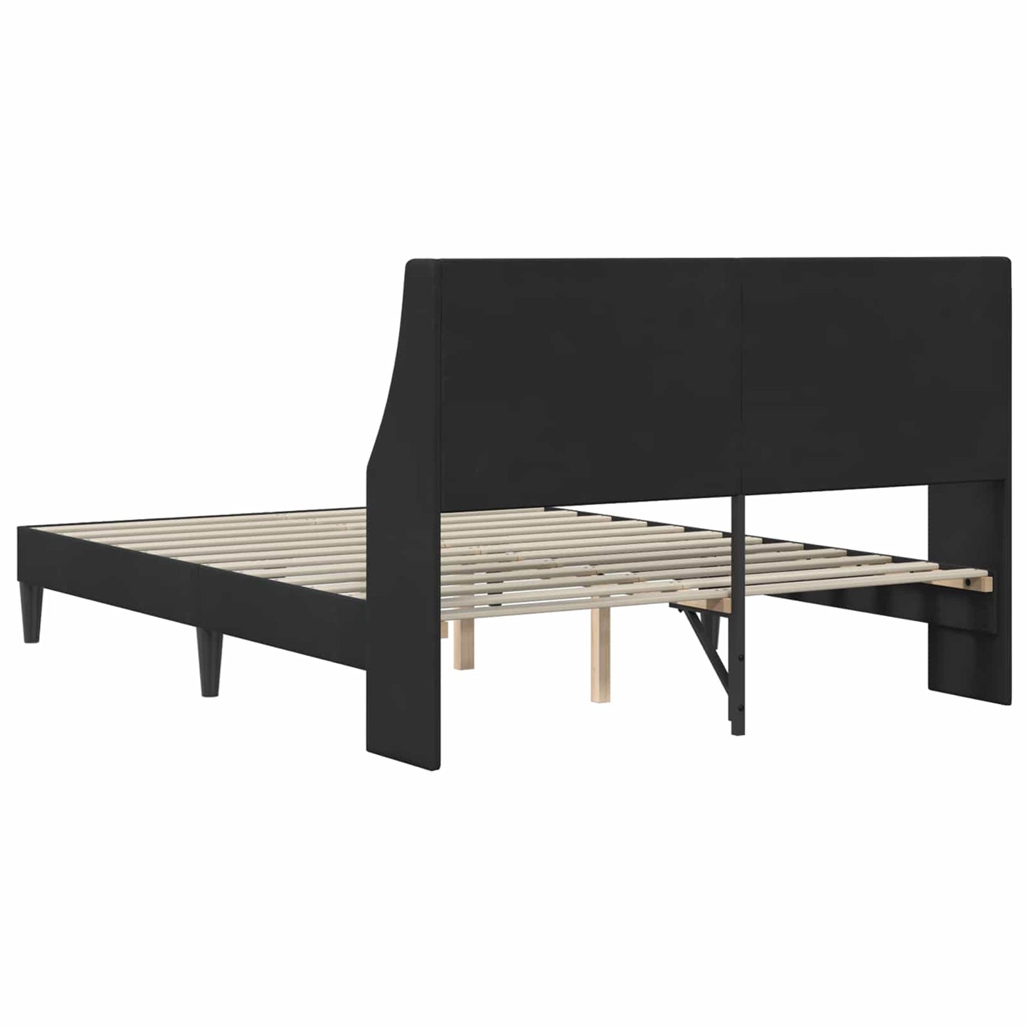 Bedframe met hoofdeinde Zwart 160 x 200 cm Fluweel is nu te koop bij PeponiXL, paradijselijk wonen!
