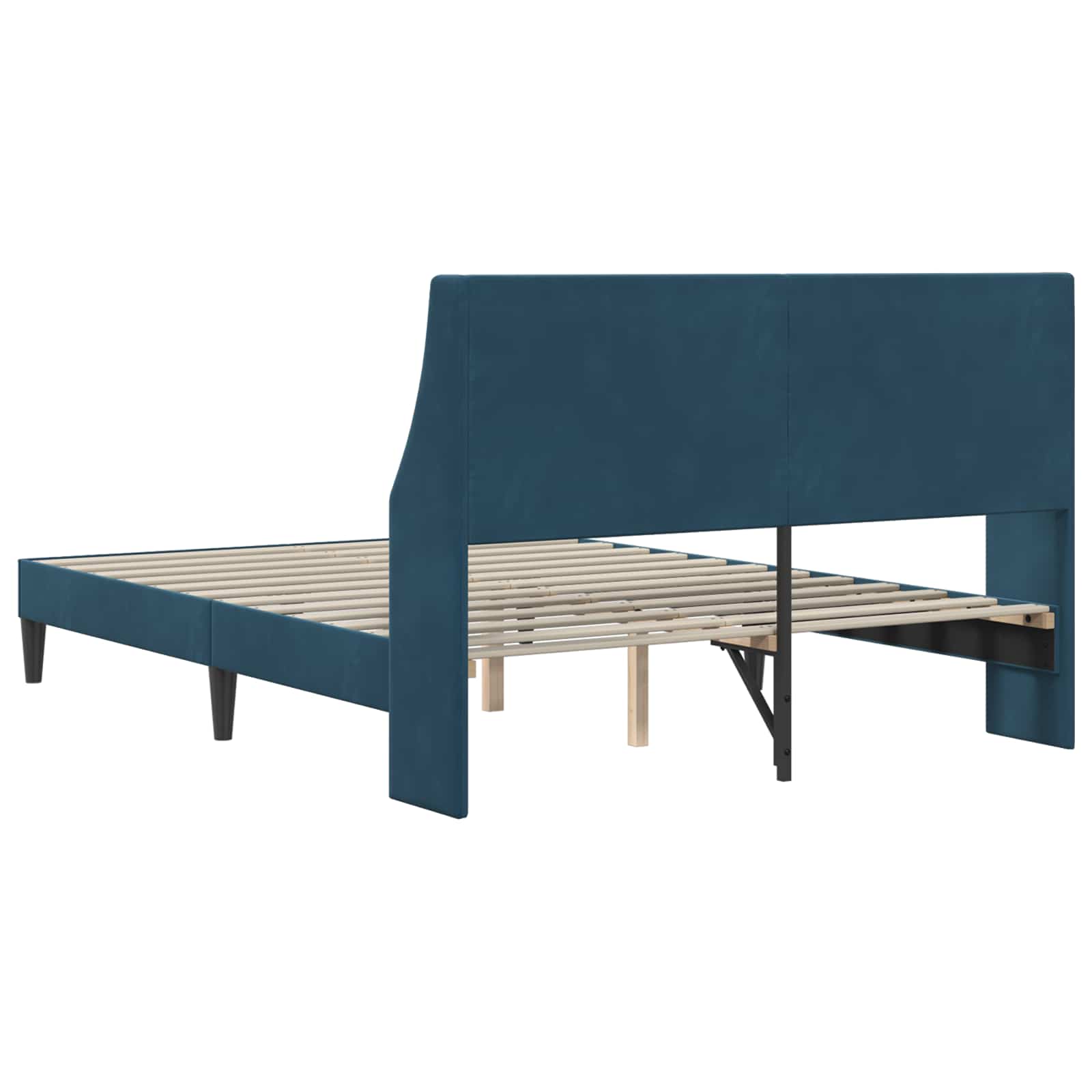 Bedframe met hoofdeinde Blauw 160 x 200 cm Fluweel is nu te koop bij PeponiXL, paradijselijk wonen!