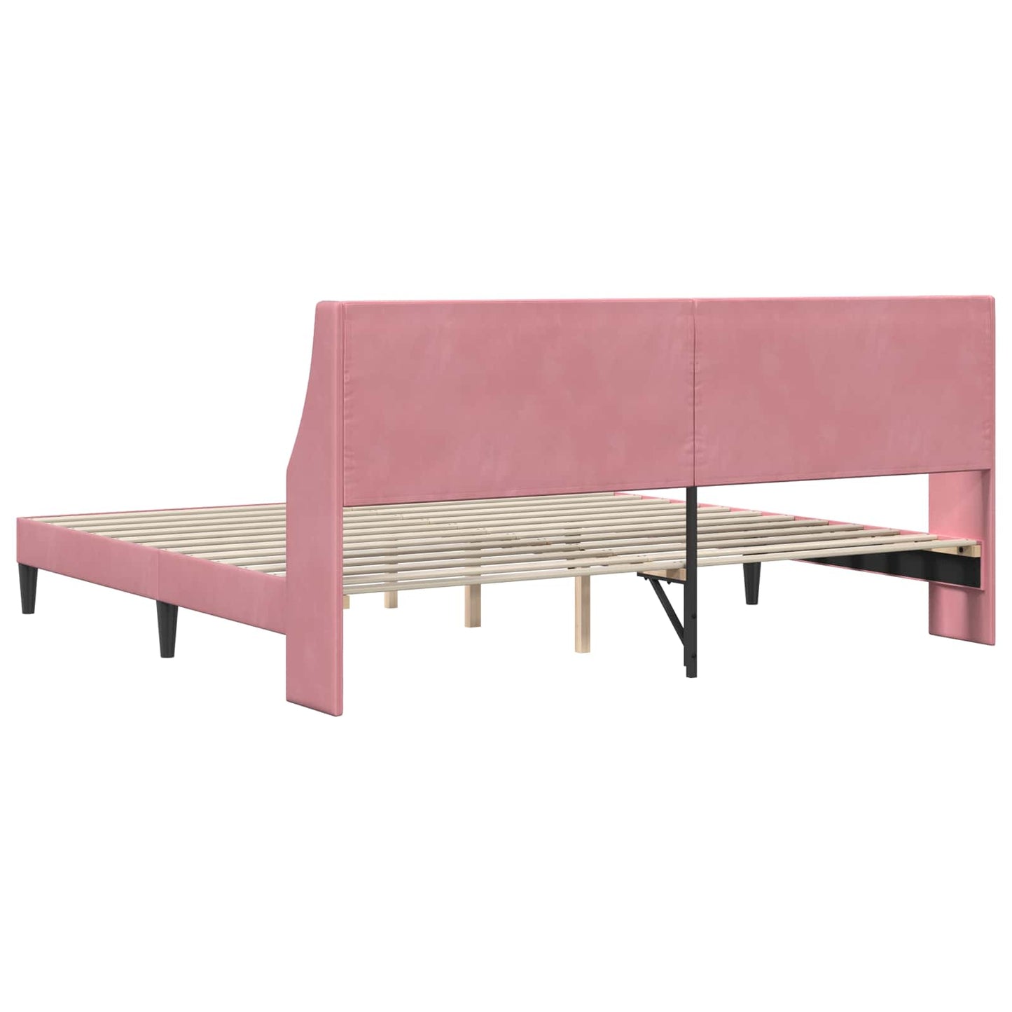 Bedframe met hoofdeinde Roze 180 x 200 cm Fluweel is nu te koop bij PeponiXL, paradijselijk wonen!