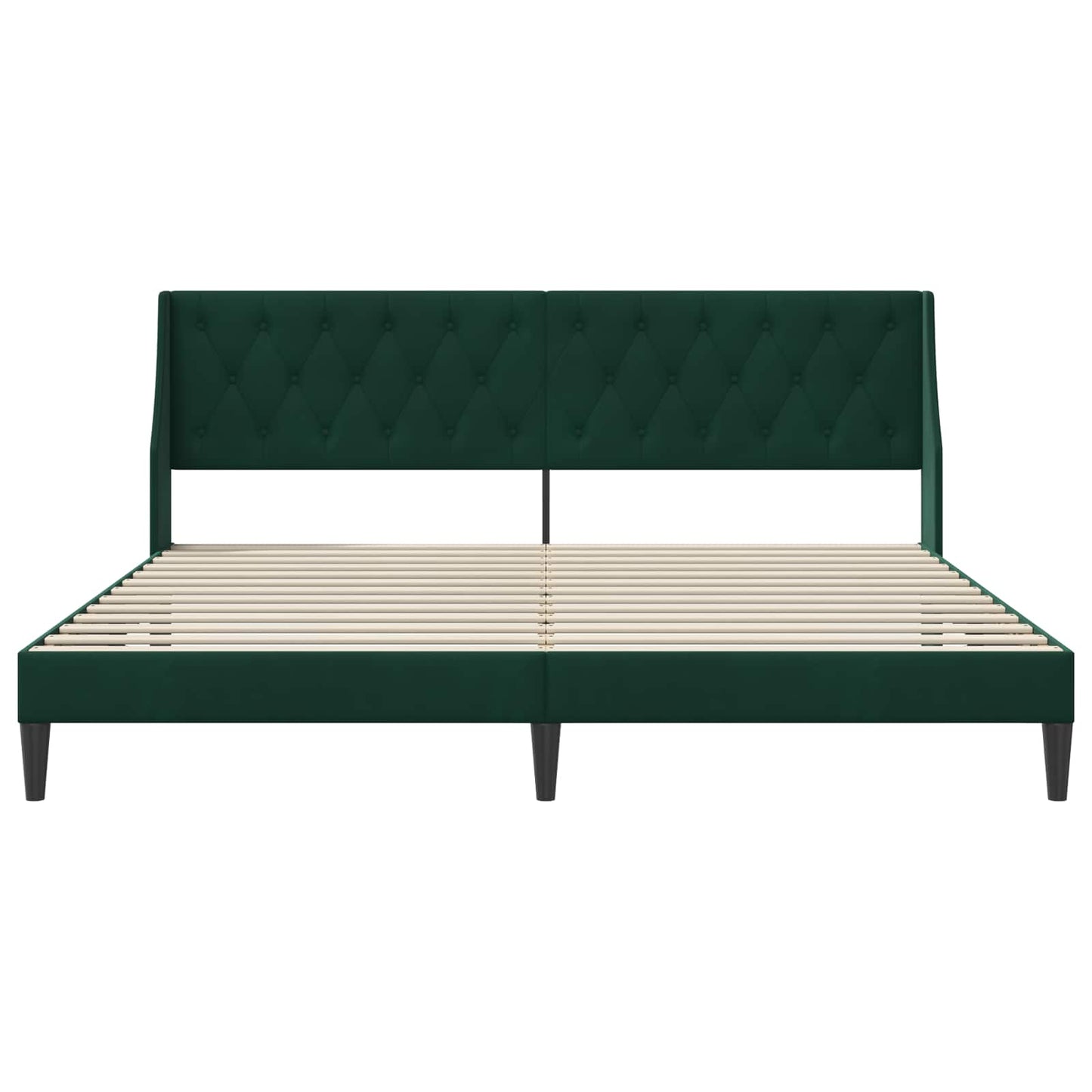 Bedframe met hoofdeinde Donkergroen 200 x 200 cm Fluweel is nu te koop bij PeponiXL, paradijselijk wonen!