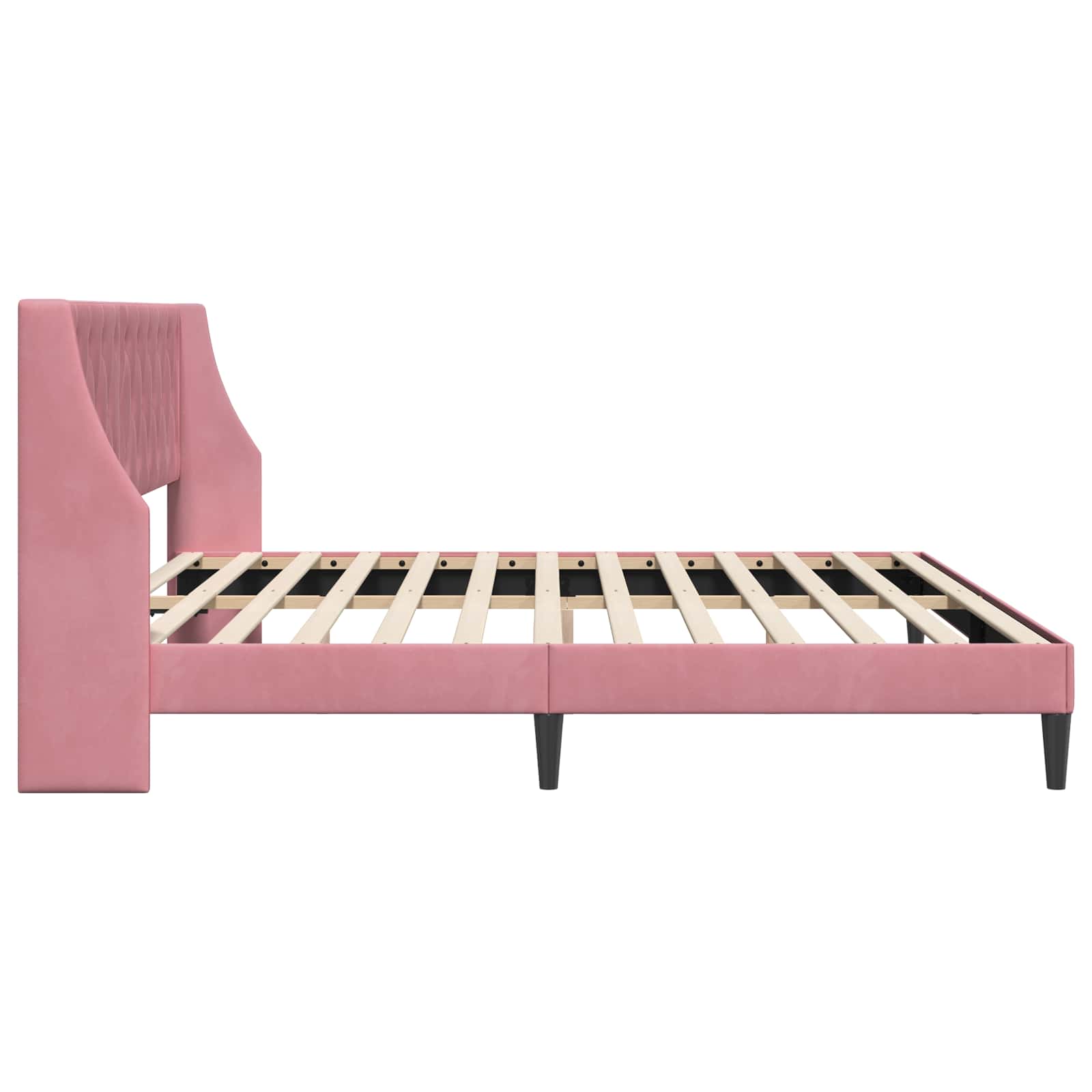 Bedframe met hoofdeinde Roze 200 x 200 cm Fluweel is nu te koop bij PeponiXL, paradijselijk wonen!