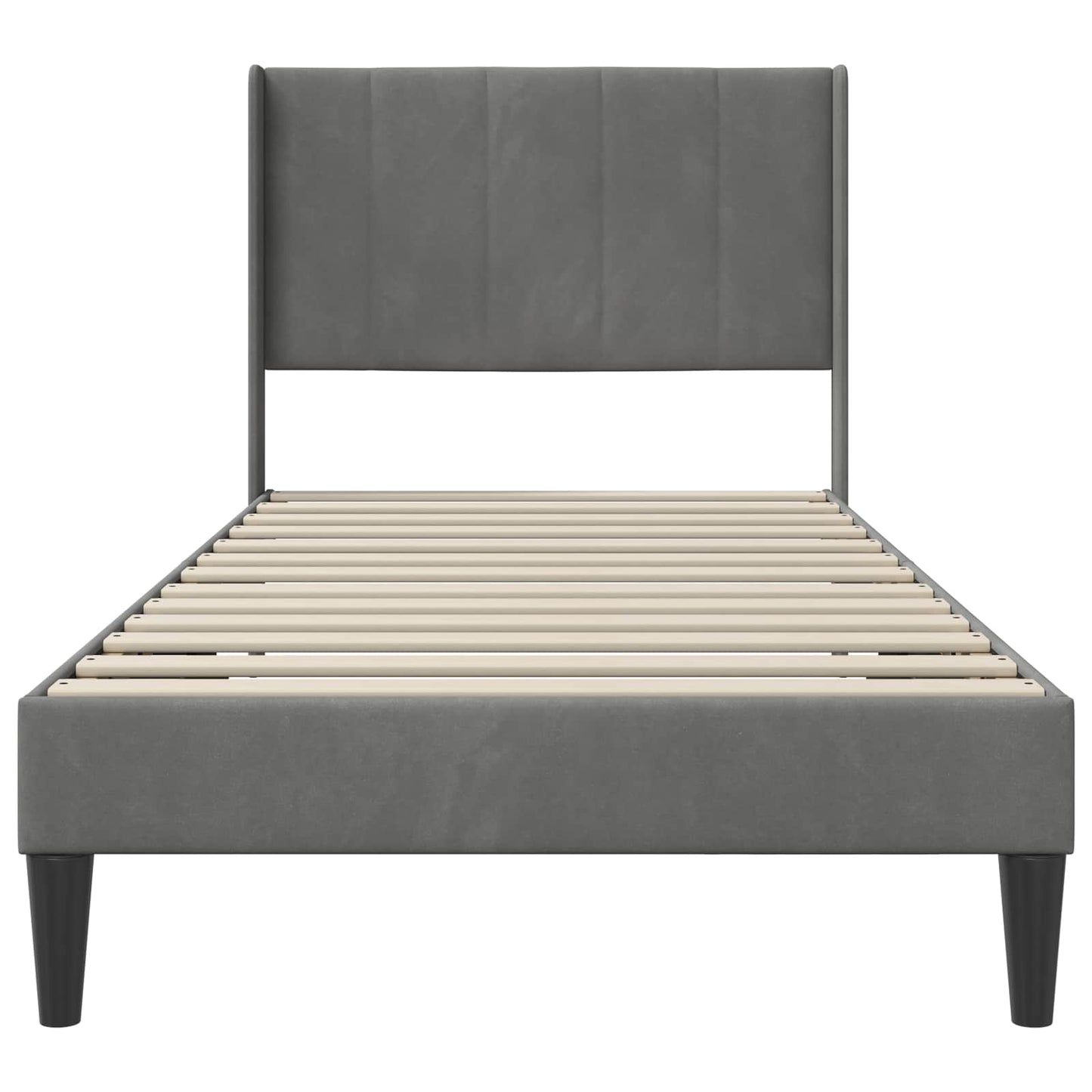 Bedframe met hoofdeinde Donkergrijs 80 x 200 cm Fluweel is nu te koop bij PeponiXL, paradijselijk wonen!