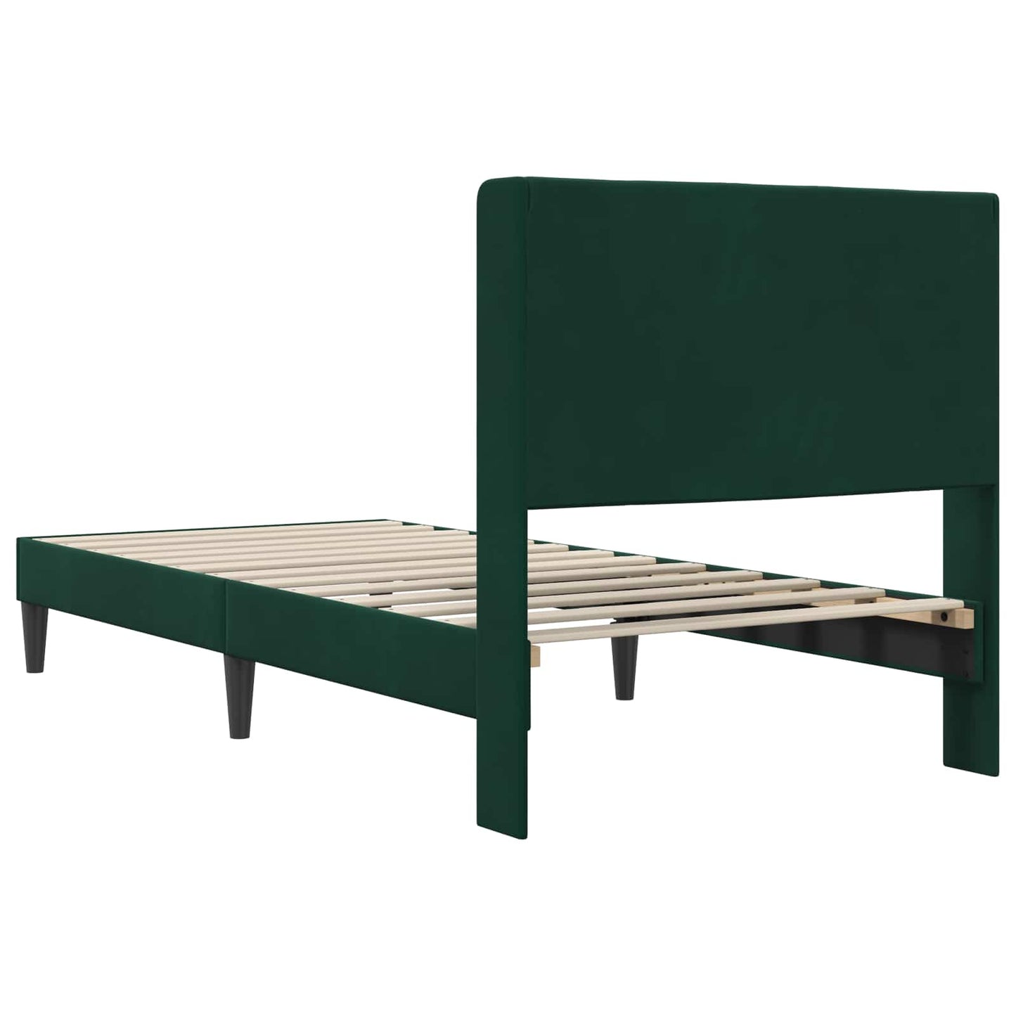 Bedframe met hoofdeinde Donkergroen 80 x 200 cm Fluweel is nu te koop bij PeponiXL, paradijselijk wonen!
