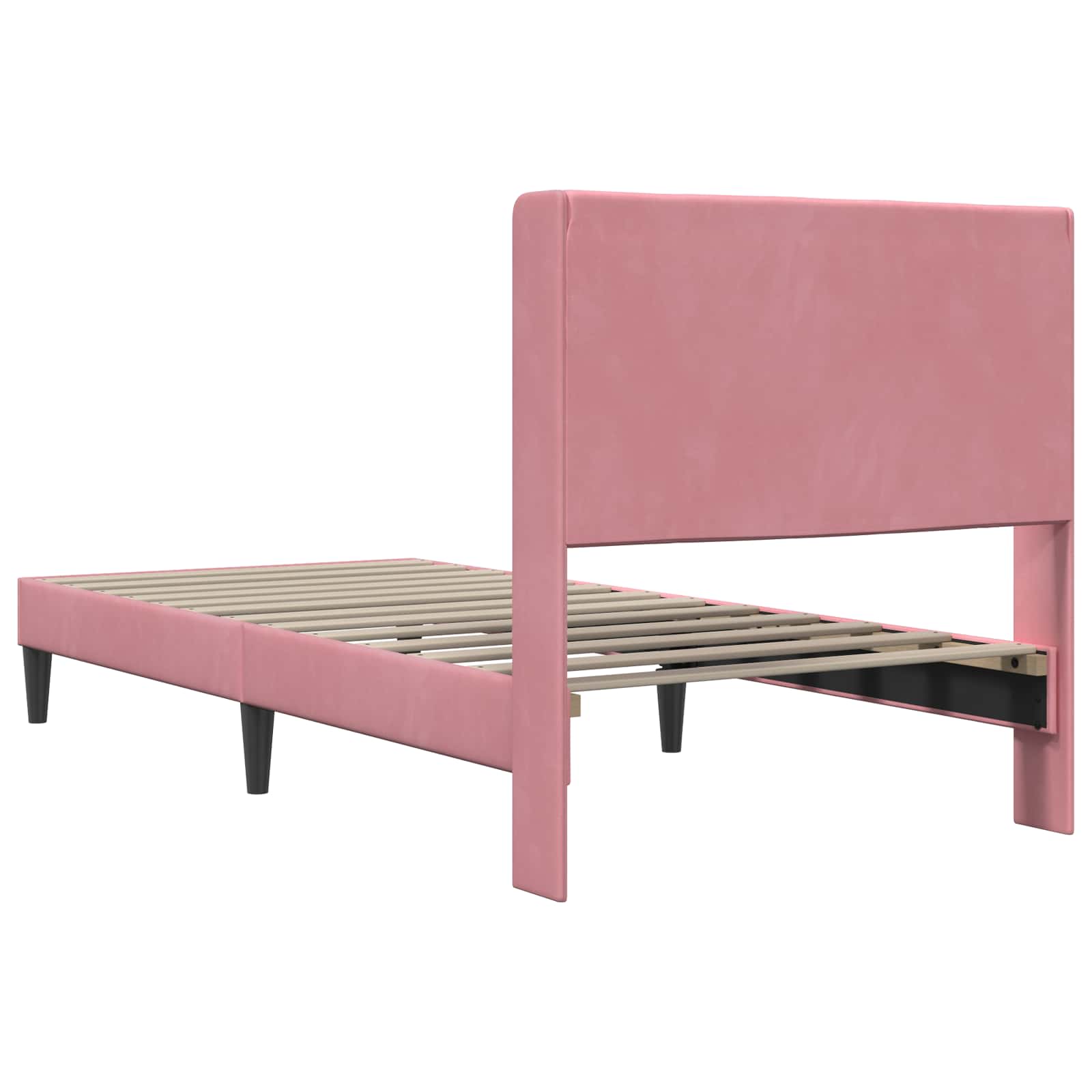 Bedframe met hoofdeinde Roze 80 x 200 cm Fluweel is nu te koop bij PeponiXL, paradijselijk wonen!