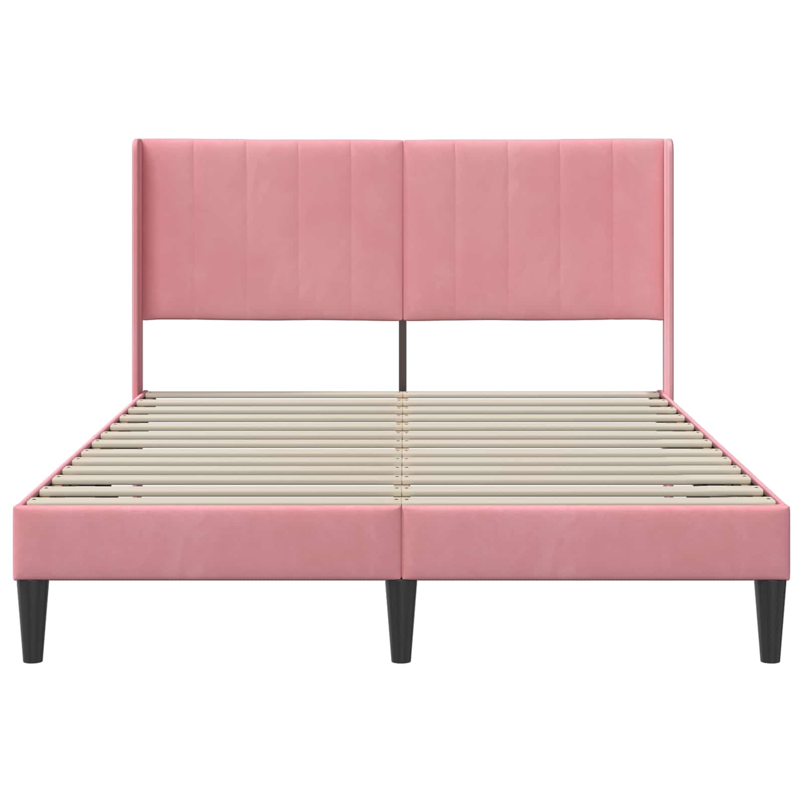 Bedframe met hoofdeinde Roze 120 x 190 cm Fluweel is nu te koop bij PeponiXL, paradijselijk wonen!