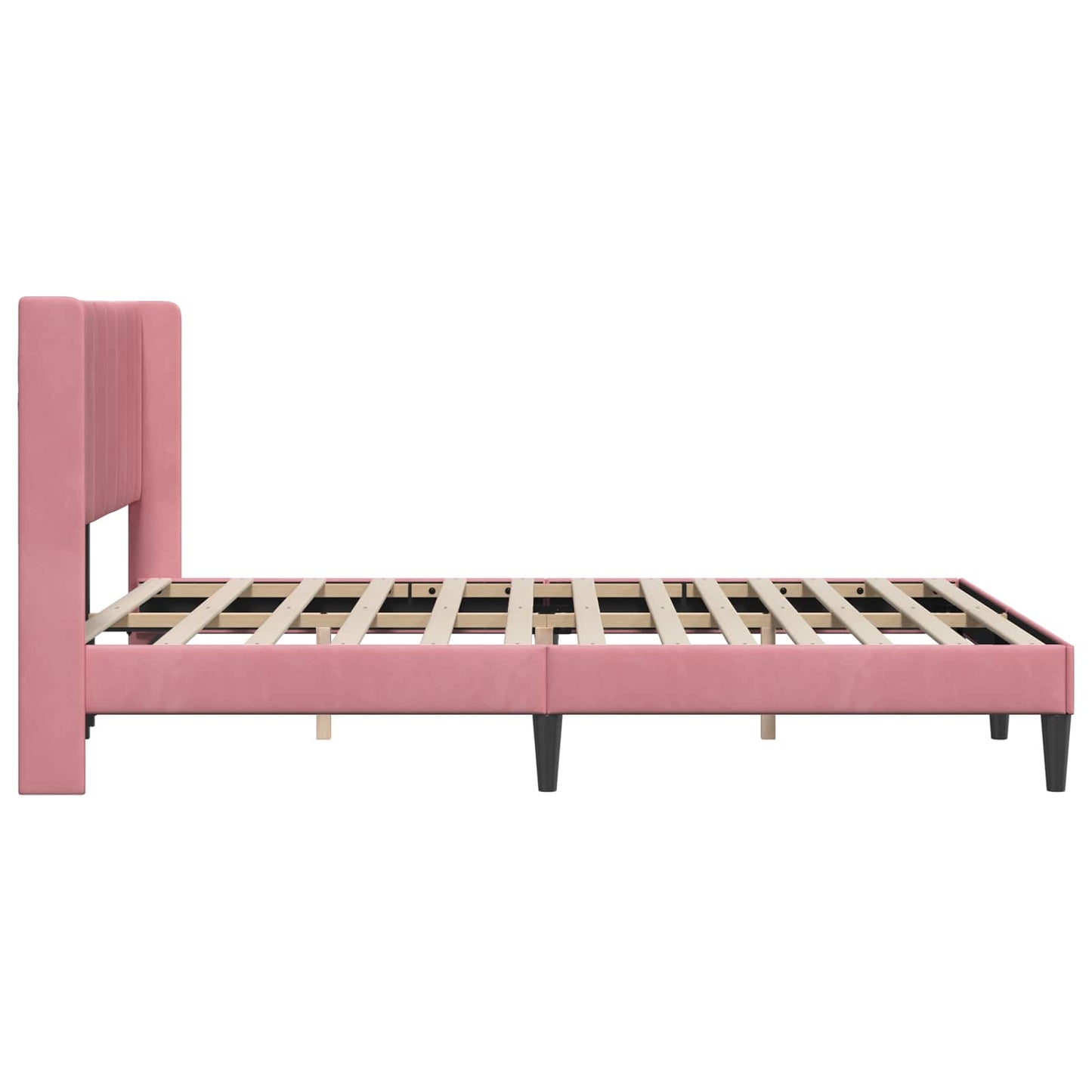 Bedframe met hoofdeinde Roze 120 x 190 cm Fluweel is nu te koop bij PeponiXL, paradijselijk wonen!