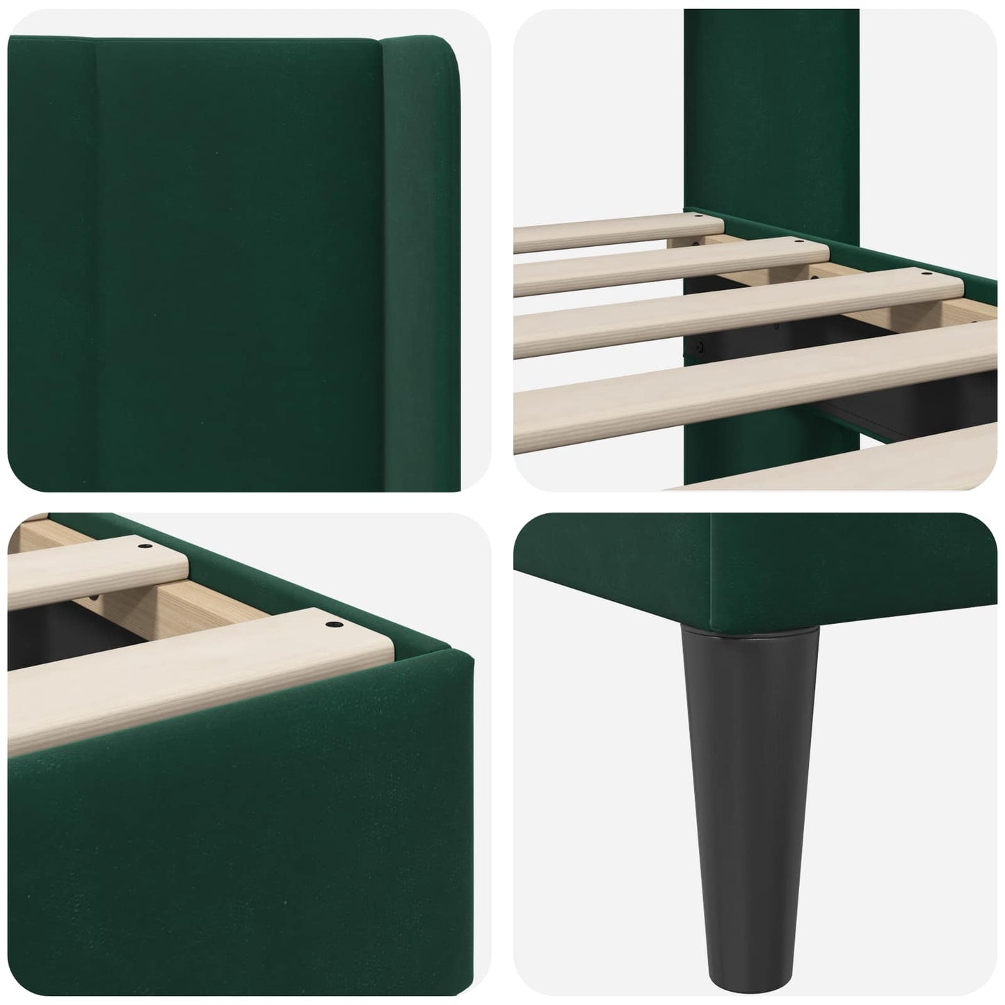 Bedframe met hoofdeinde Donkergroen 120 x 200 cm Fluweel is nu te koop bij PeponiXL, paradijselijk wonen!
