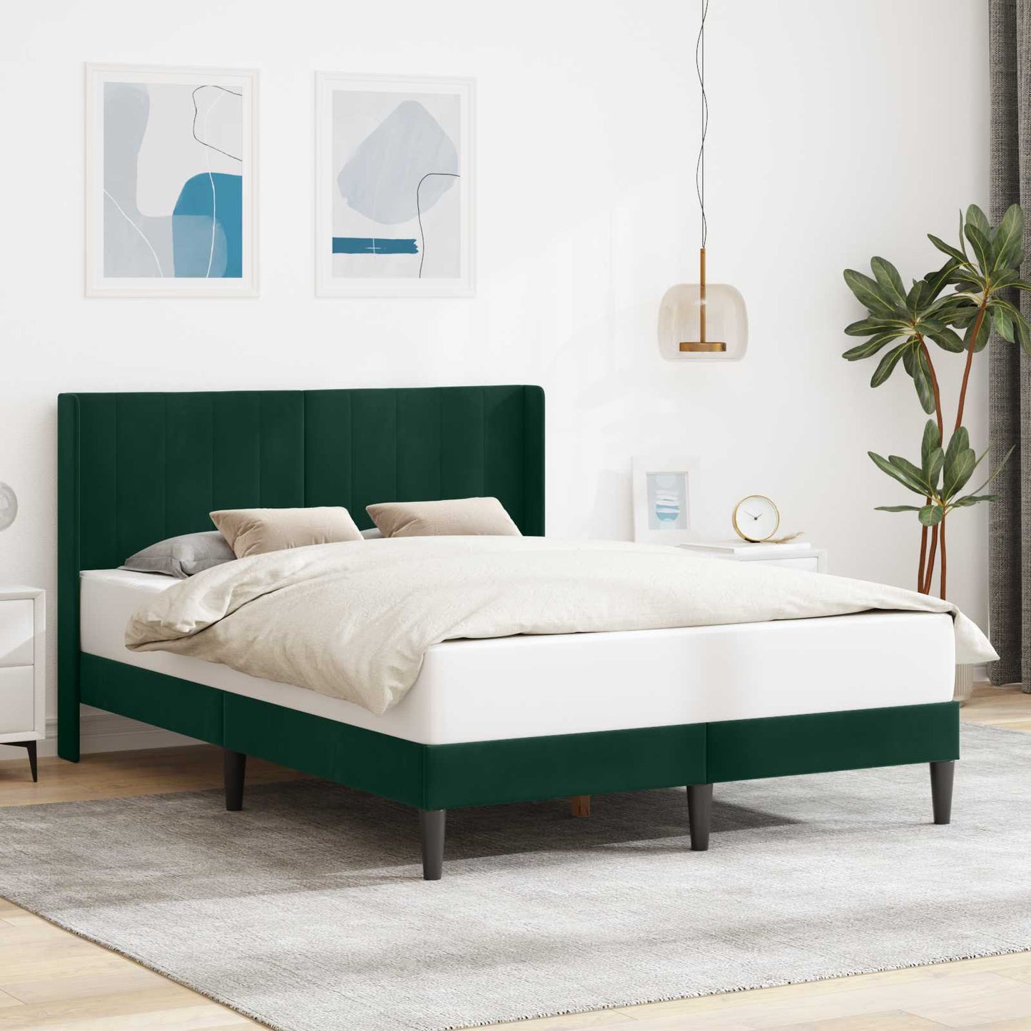 Bedframe met hoofdeinde Donkergroen 120 x 200 cm Fluweel is nu te koop bij PeponiXL, paradijselijk wonen!