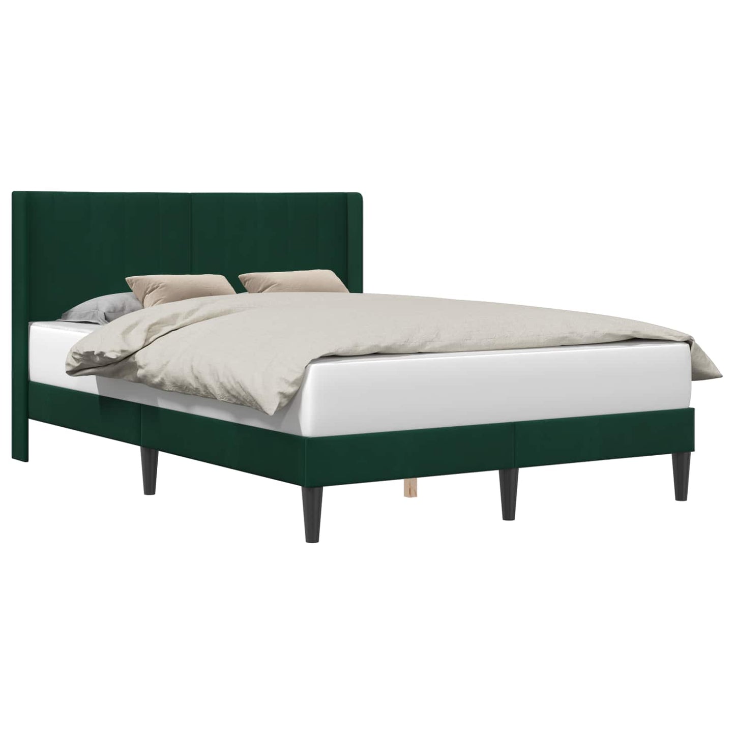 Bedframe met hoofdeinde Donkergroen 140 x 190 cm Fluweel is nu te koop bij PeponiXL, paradijselijk wonen!