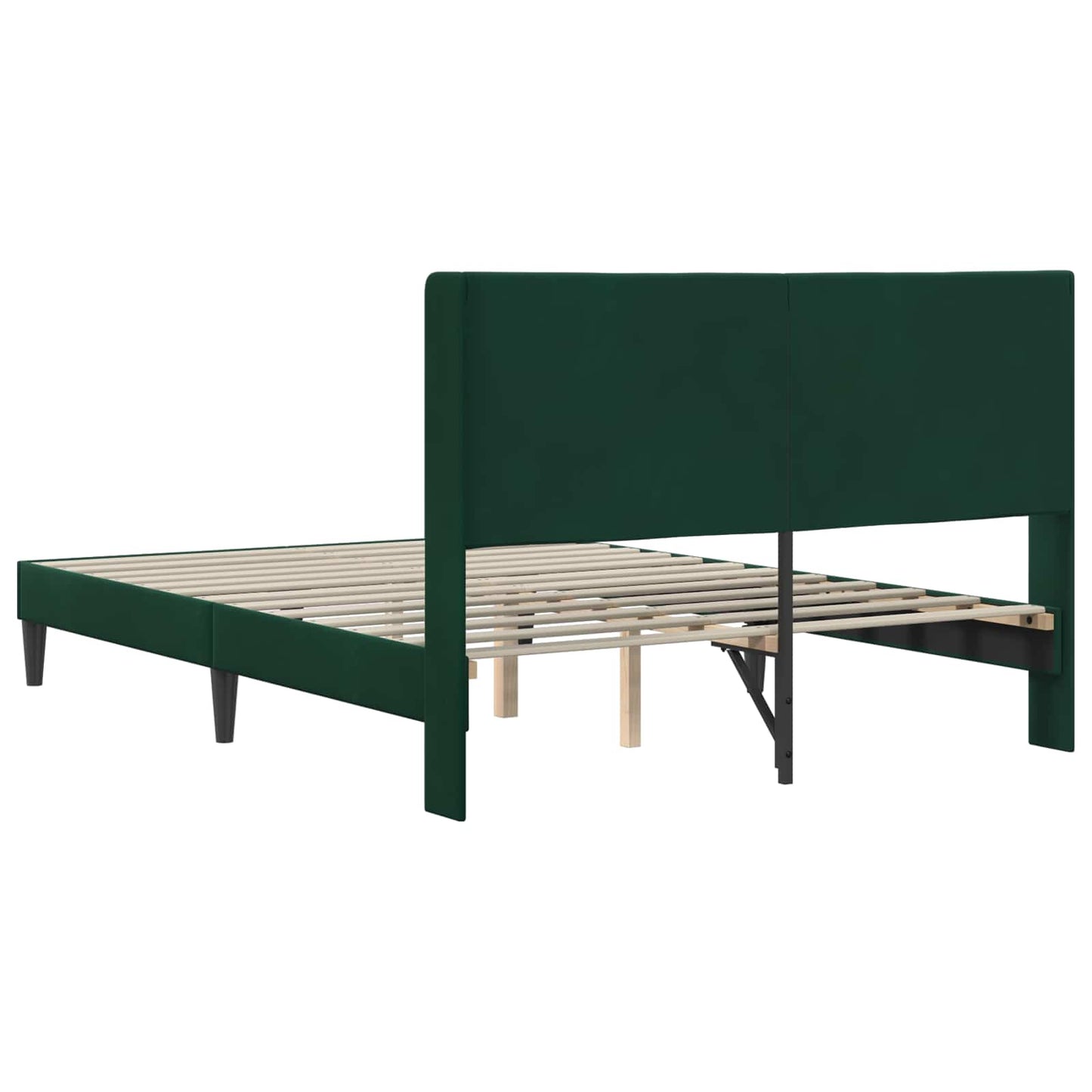 Bedframe met hoofdeinde Donkergroen 140 x 190 cm Fluweel is nu te koop bij PeponiXL, paradijselijk wonen!