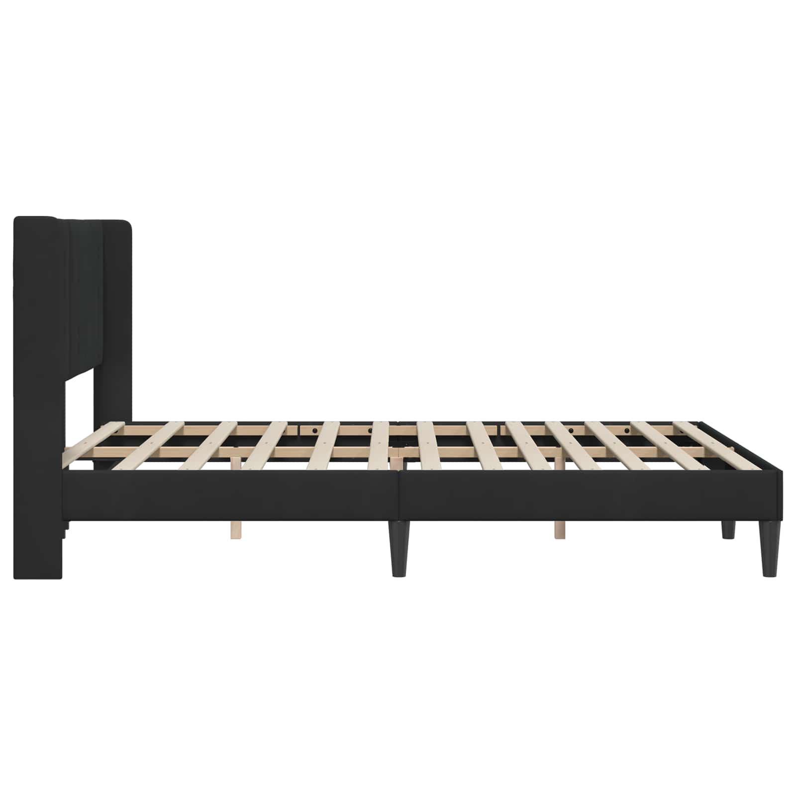 Bedframe met hoofdeinde Zwart 140 x 190 cm Fluweel is nu te koop bij PeponiXL, paradijselijk wonen!