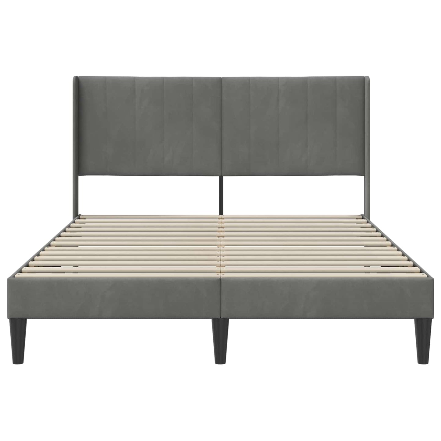 Bedframe met hoofdeinde Donkergrijs 140 x 200 cm Fluweel is nu te koop bij PeponiXL, paradijselijk wonen!