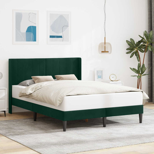 Bedframe met hoofdeinde Donkergroen 140 x 200 cm Fluweel is nu te koop bij PeponiXL, paradijselijk wonen!