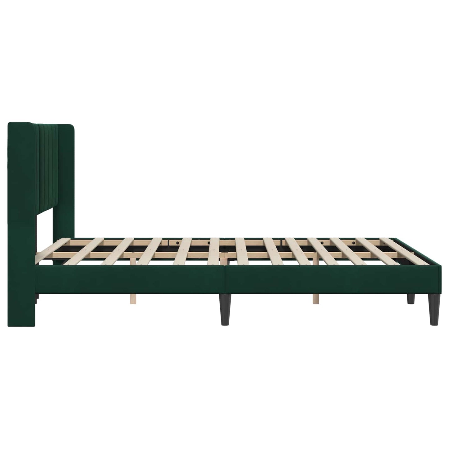 Bedframe met hoofdeinde Donkergroen 140 x 200 cm Fluweel is nu te koop bij PeponiXL, paradijselijk wonen!