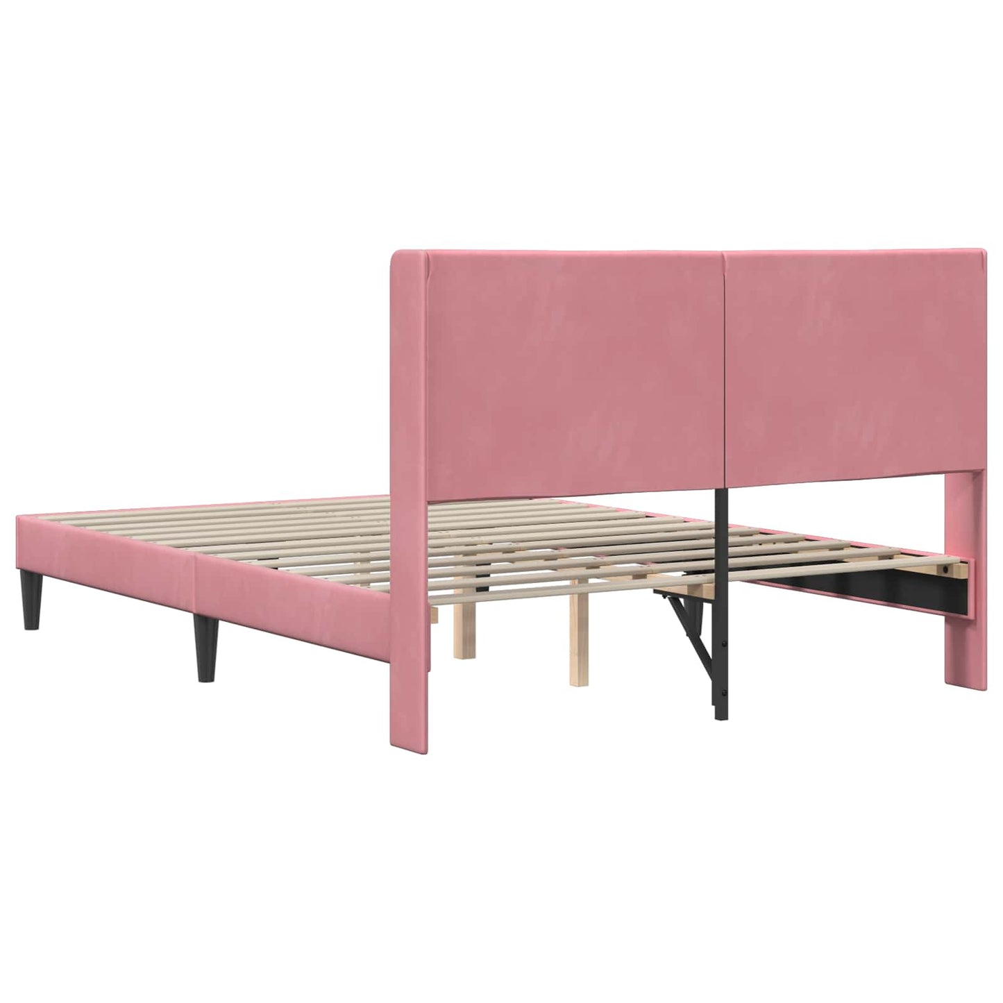 Bedframe met hoofdeinde Roze 140 x 200 cm Fluweel is nu te koop bij PeponiXL, paradijselijk wonen!