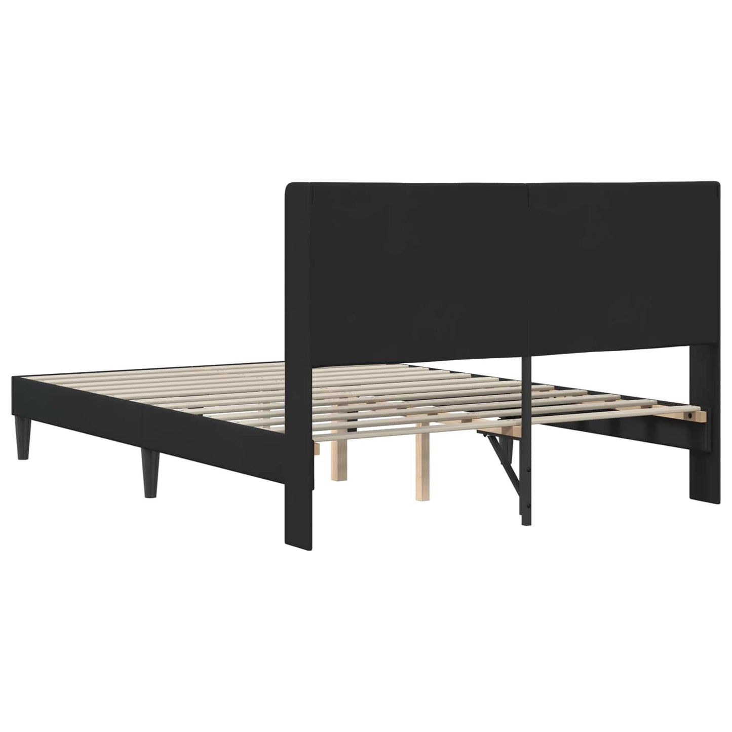 Bedframe met hoofdeinde Zwart 140 x 200 cm Fluweel is nu te koop bij PeponiXL, paradijselijk wonen!