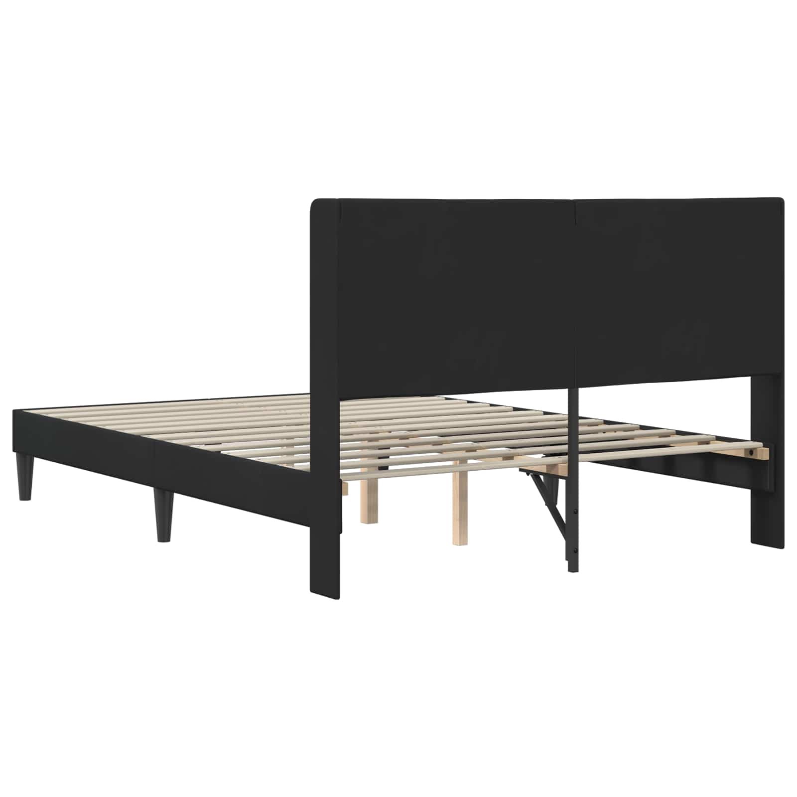 Bedframe met hoofdeinde Zwart 140 x 200 cm Fluweel is nu te koop bij PeponiXL, paradijselijk wonen!