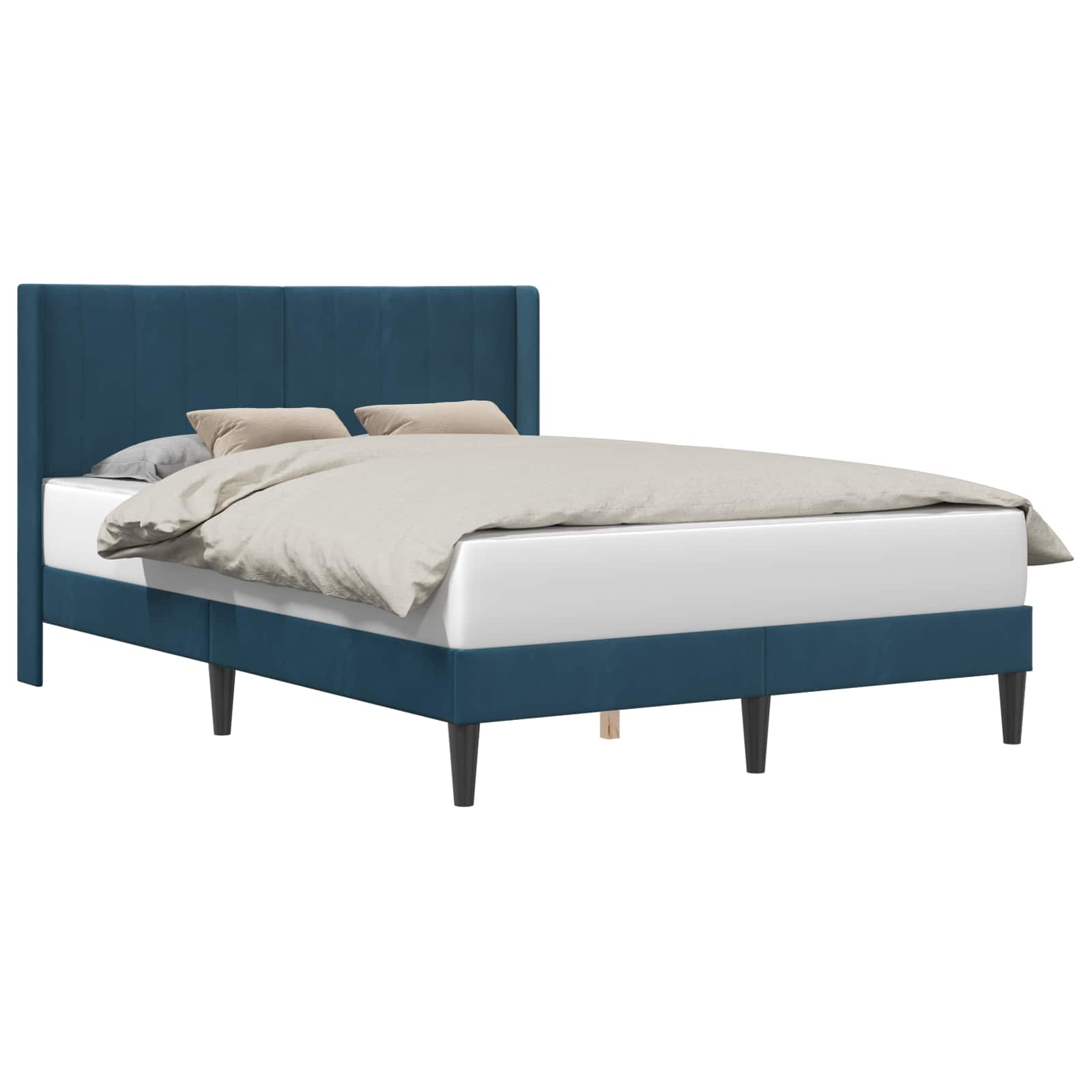 Bedframe met hoofdeinde Blauw 140 x 200 cm Fluweel is nu te koop bij PeponiXL, paradijselijk wonen!