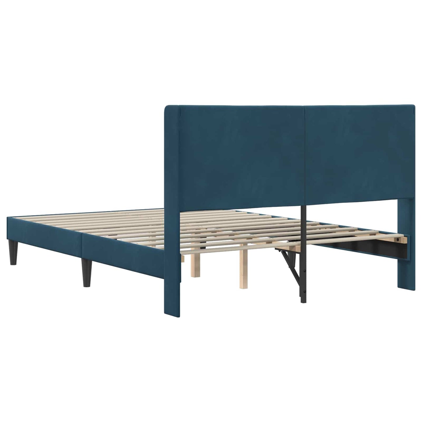 Bedframe met hoofdeinde Blauw 140 x 200 cm Fluweel is nu te koop bij PeponiXL, paradijselijk wonen!
