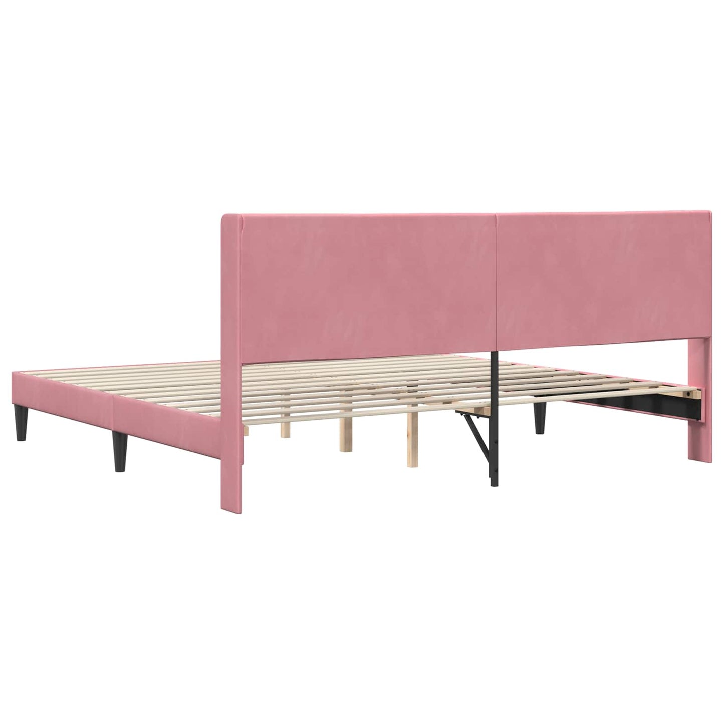 Bedframe met hoofdeinde Roze 180 x 200 cm Fluweel is nu te koop bij PeponiXL, paradijselijk wonen!