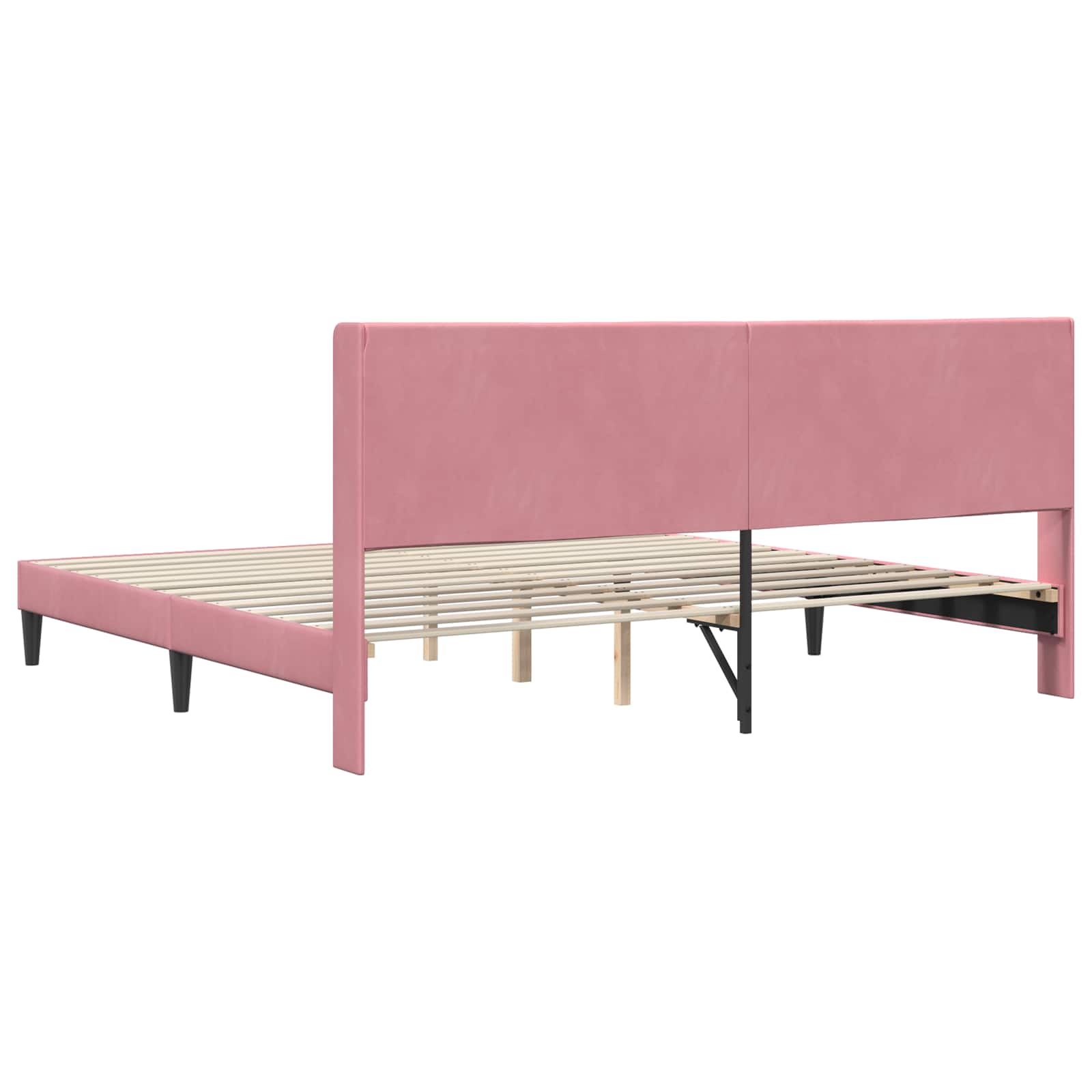 Bedframe met hoofdeinde Roze 180 x 200 cm Fluweel is nu te koop bij PeponiXL, paradijselijk wonen!