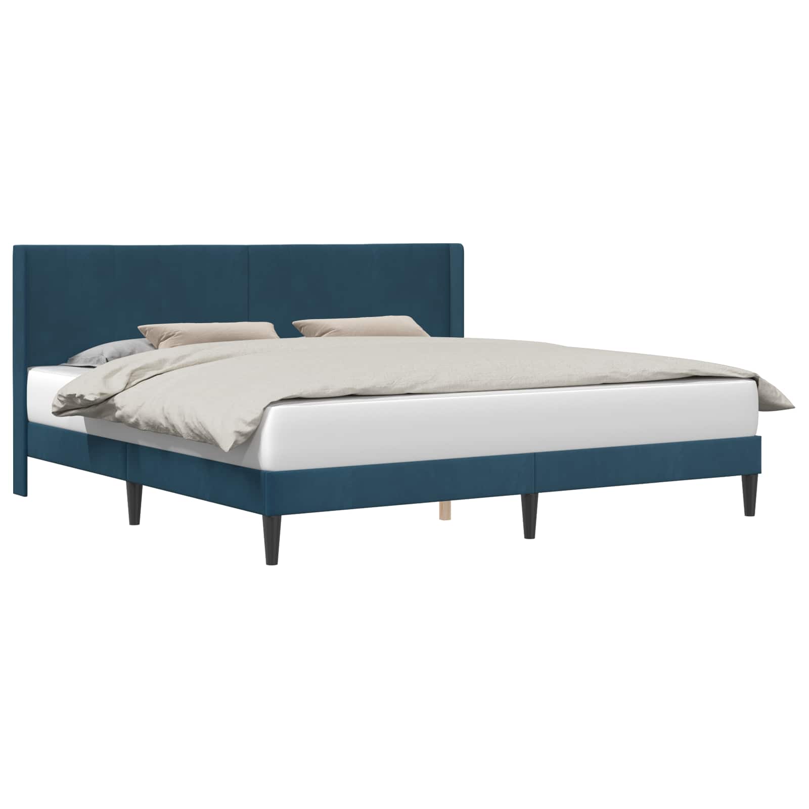 Bedframe met hoofdeinde Blauw 180 x 200 cm Fluweel is nu te koop bij PeponiXL, paradijselijk wonen!