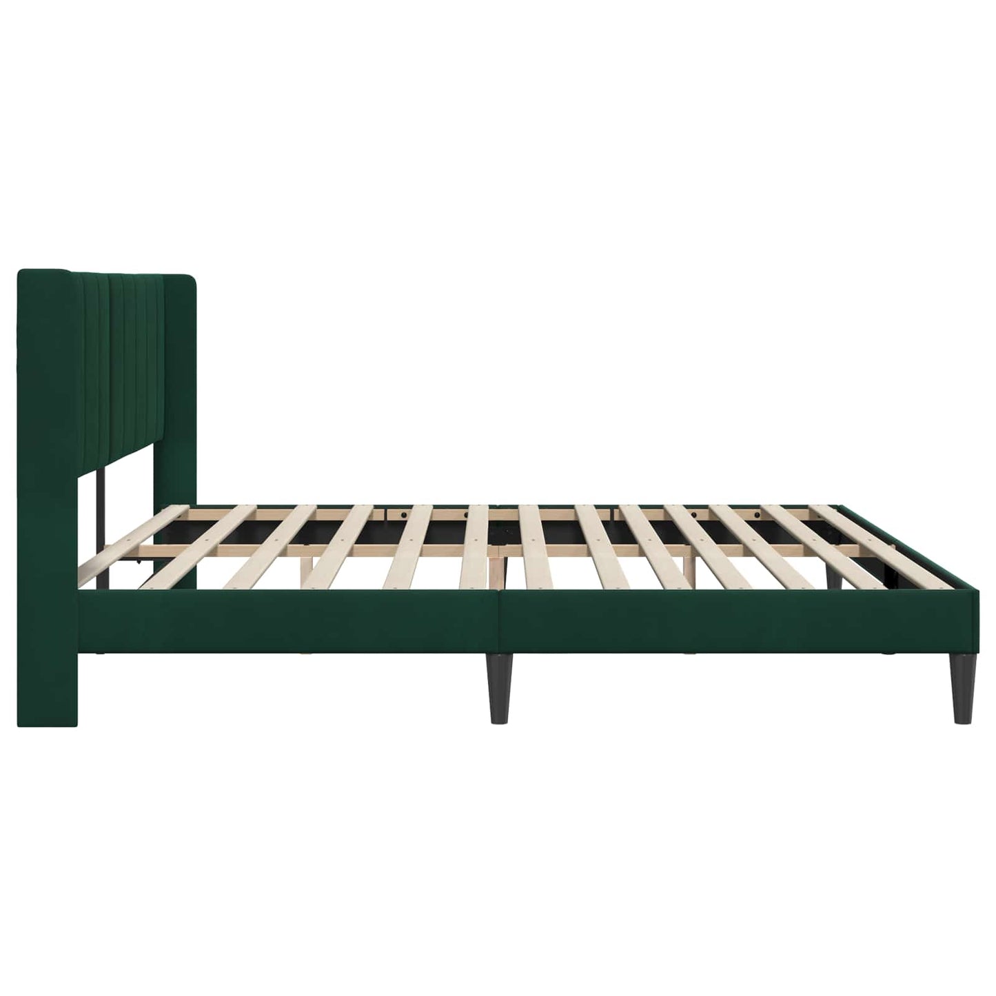 Bedframe met hoofdeinde Donkergroen 200 x 200 cm Fluweel is nu te koop bij PeponiXL, paradijselijk wonen!