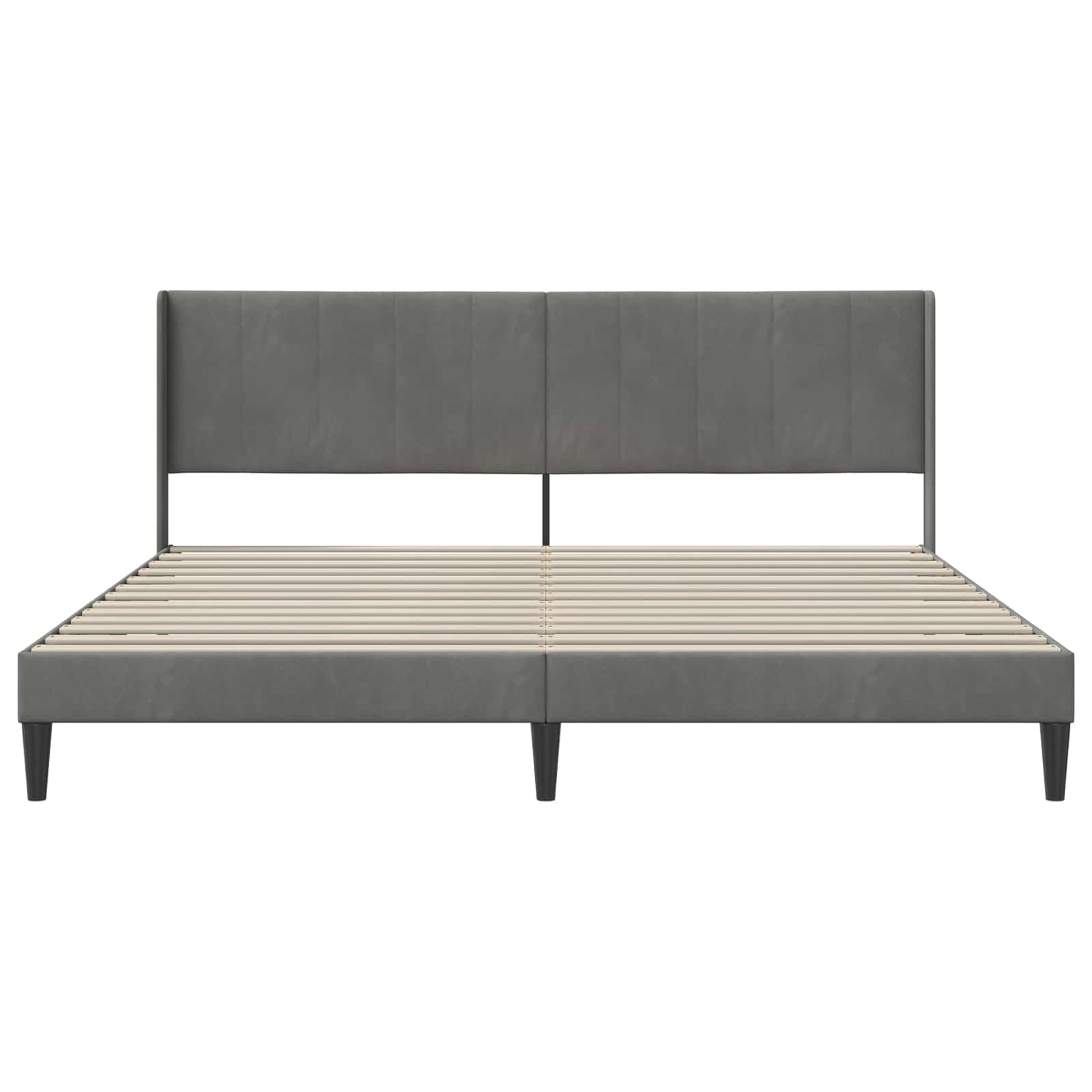 Bedframe met hoofdeinde Donkergrijs 183 x 213 cm Fluweel is nu te koop bij PeponiXL, paradijselijk wonen!