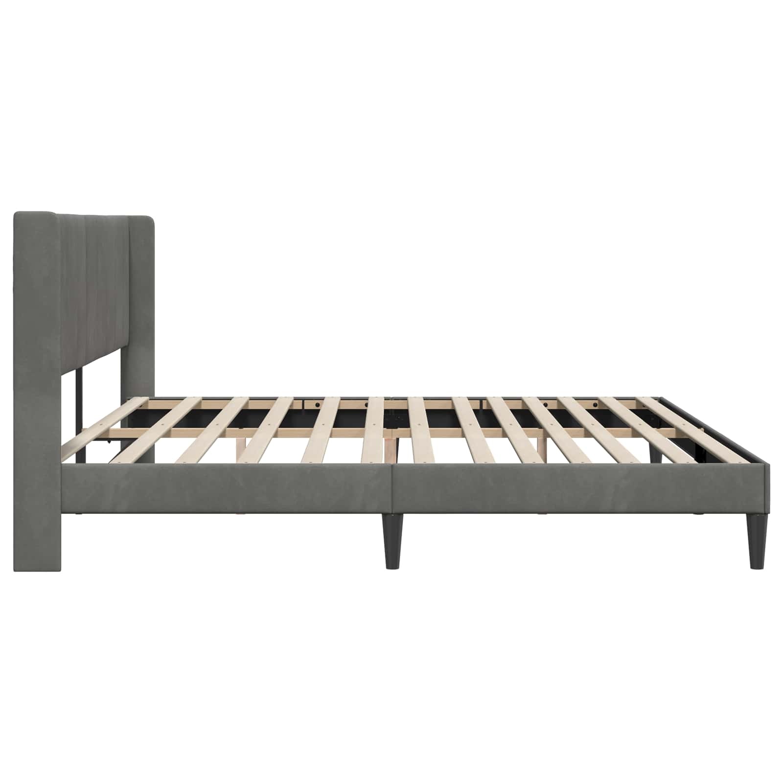 Bedframe met hoofdeinde Donkergrijs 183 x 213 cm Fluweel is nu te koop bij PeponiXL, paradijselijk wonen!