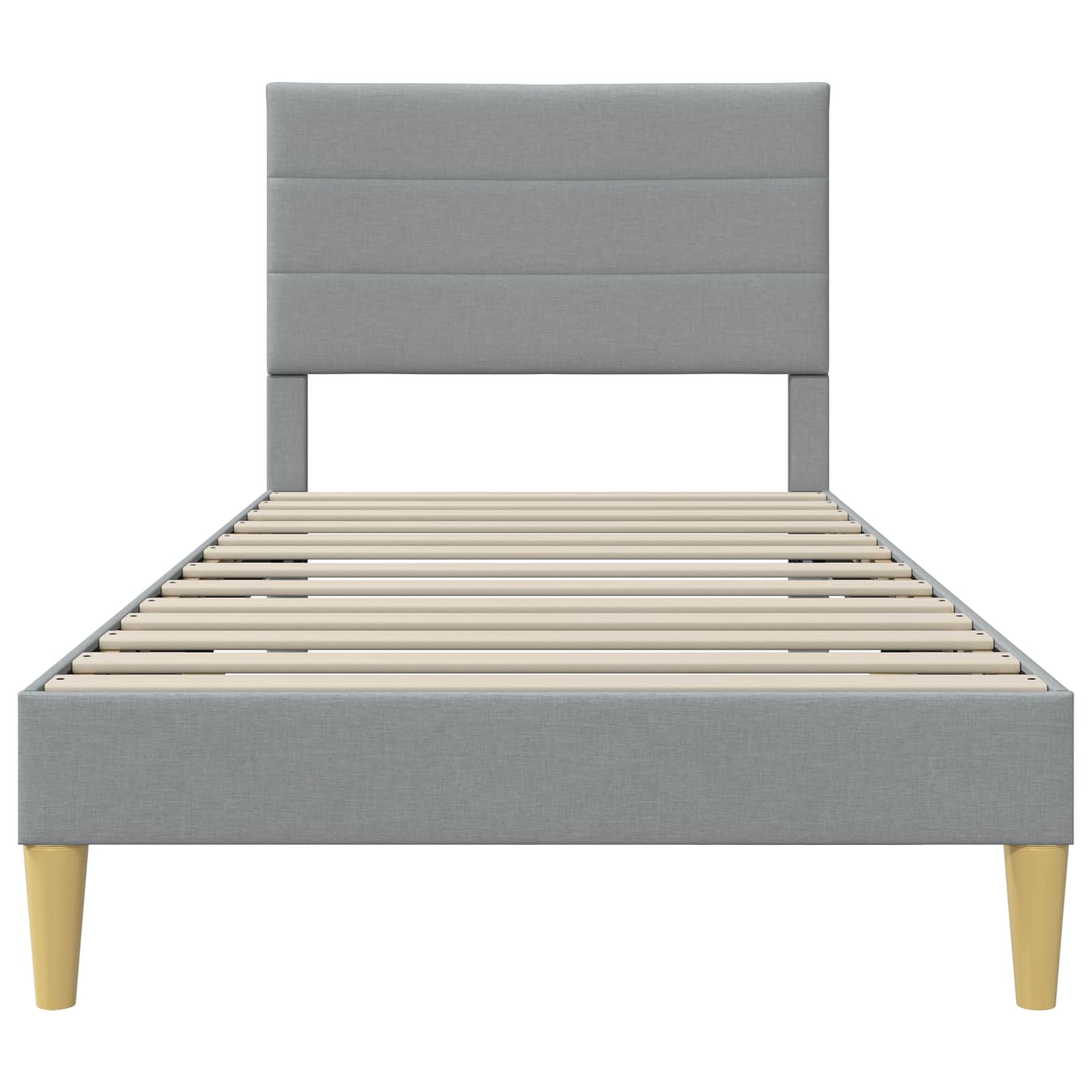 Bedframe met hoofdeinde Lichtgrijs 80 x 200 cm Stof is nu te koop bij PeponiXL, paradijselijk wonen!
